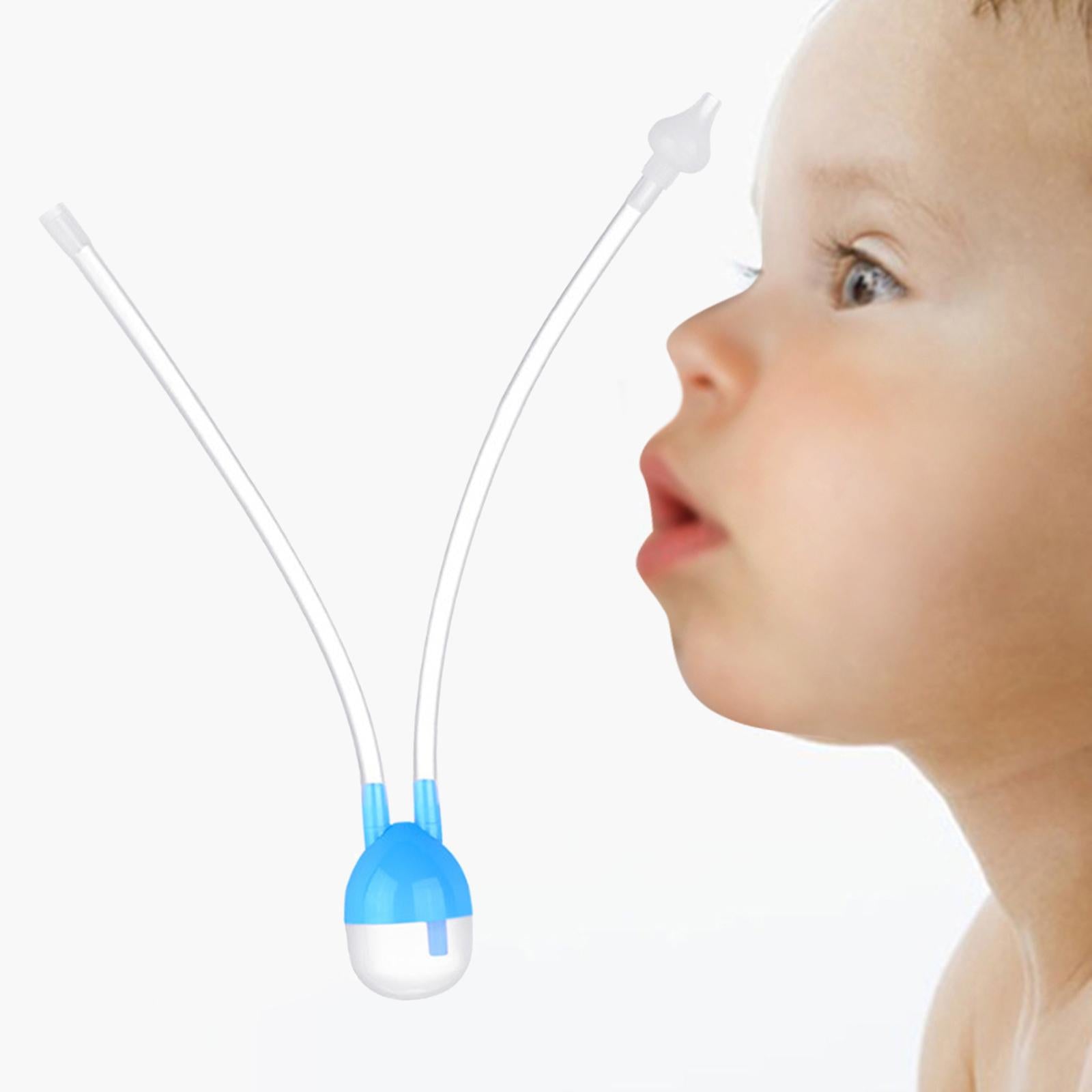 Baby Nasal Aspirator Nose Suction Clean Tool Soft Anti Reflux Blue