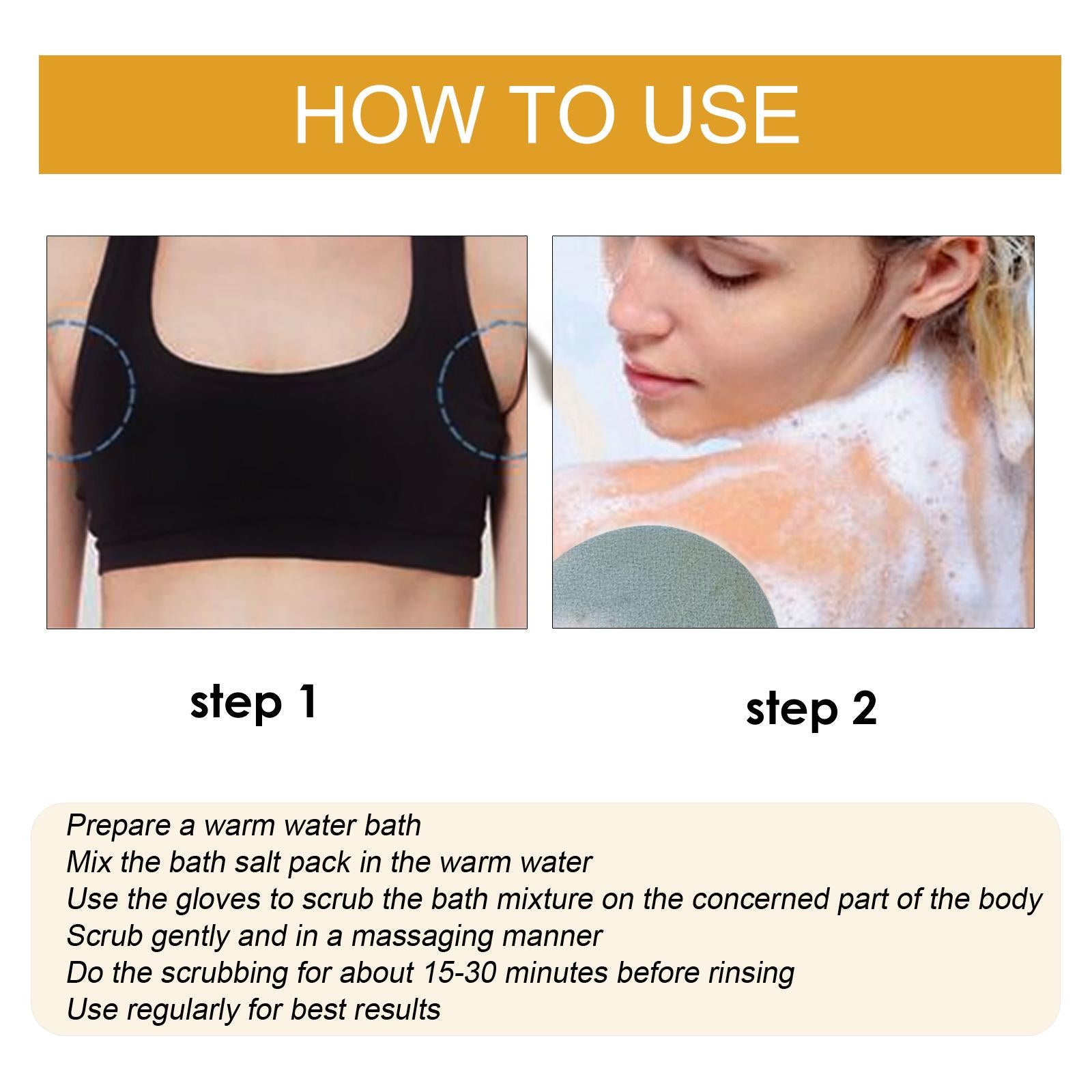 Ginger Bath Scrub Salts 30G Exfoliates, Moisturizes, and Nourishes Skin 3Pcs +Gloves