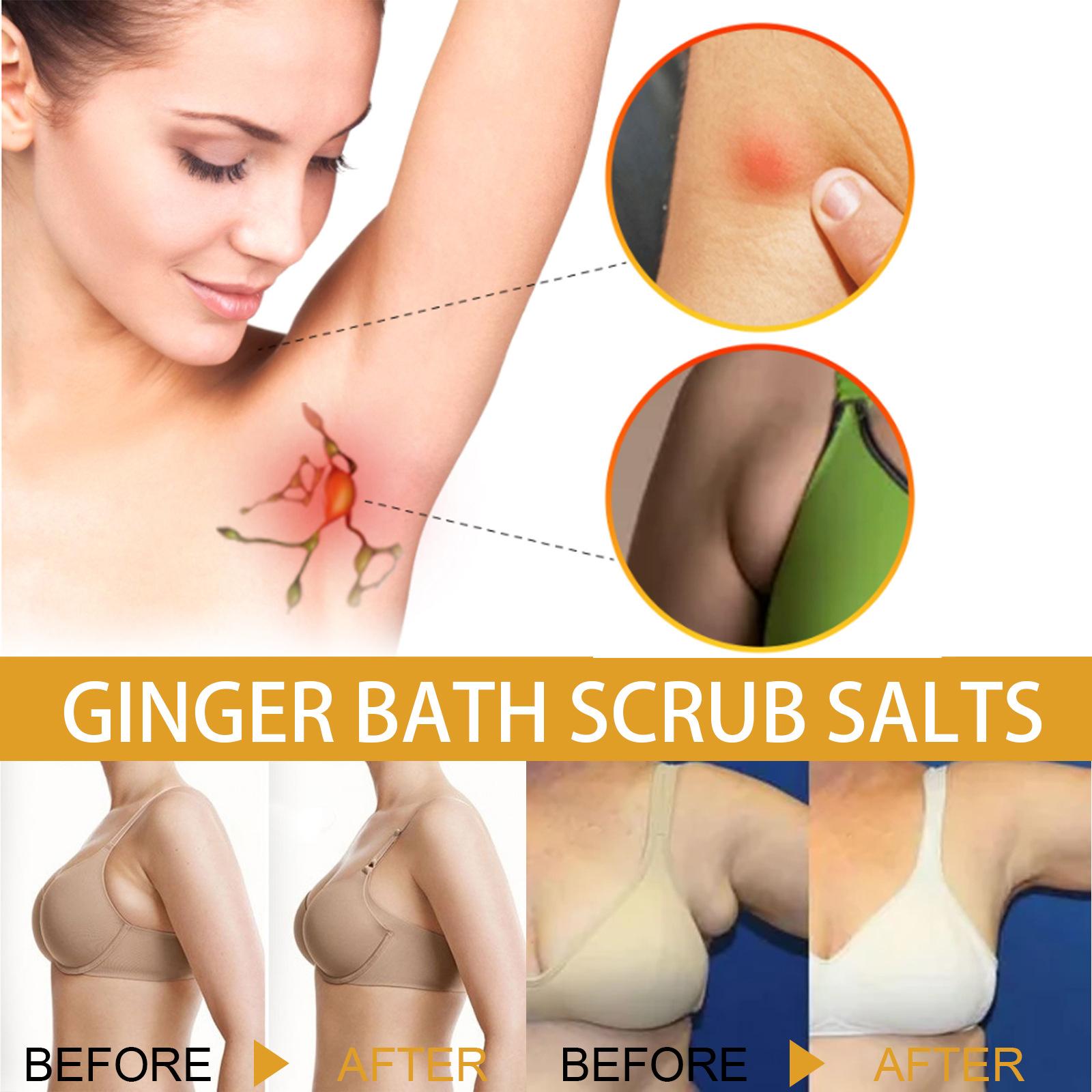 Ginger Bath Scrub Salts 30G Exfoliates, Moisturizes, and Nourishes Skin 3Pcs +Gloves