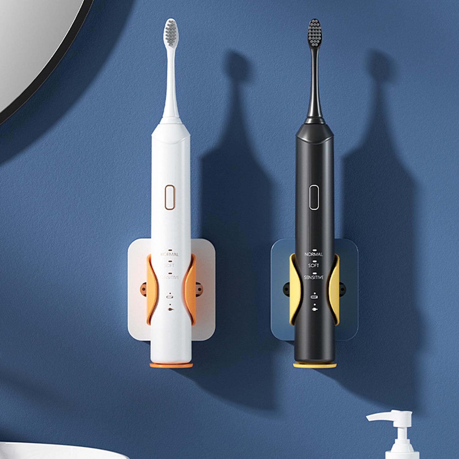 Electric Toothbrush Holder Self Adhesive Gravity Sensor White Orange