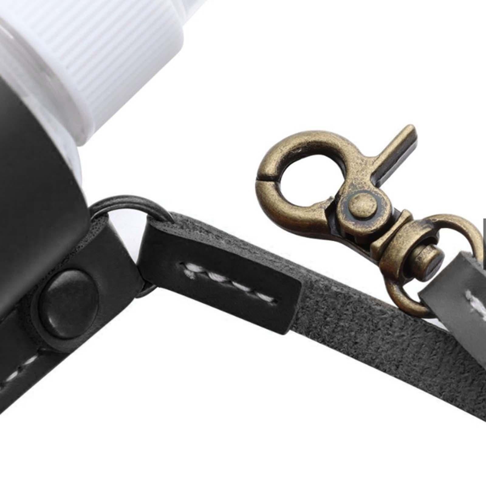 Empty Bottle with PU Leather Sleeve Bottle Holder for Lotion Travel Home Black