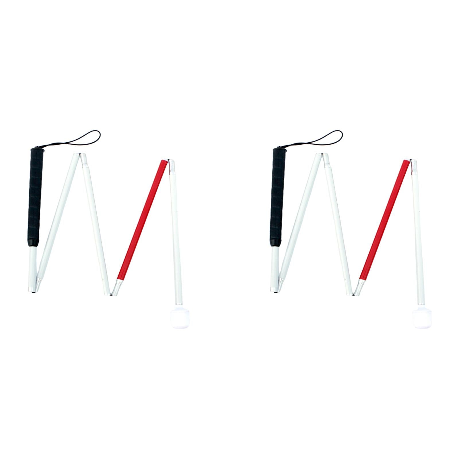 Foldable Blind Walking Stick 5 Sections Adjustable Crutch Cane Blind Stick With Light