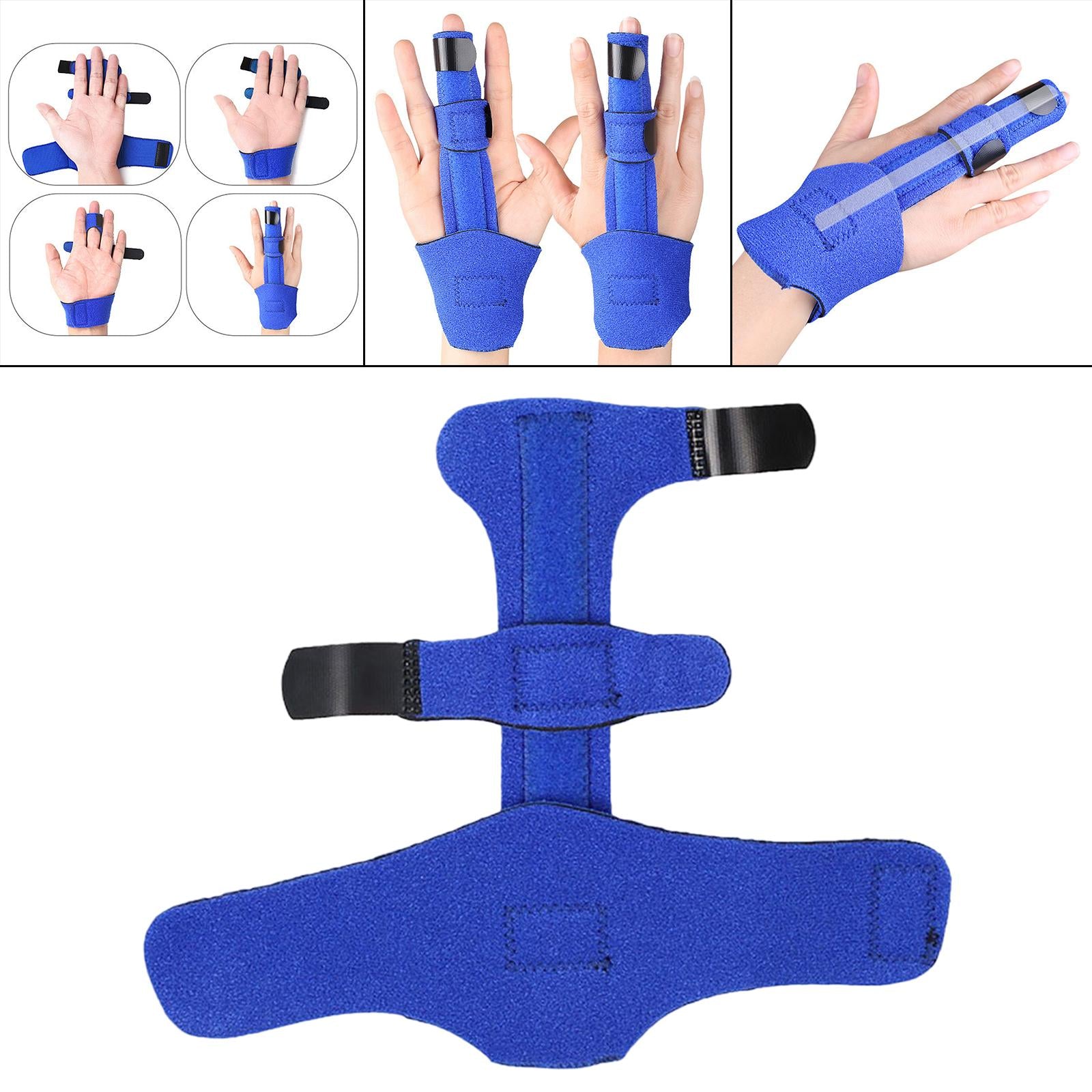 Finger Splint with Wrist Brace Adjustable Lightweight Detachable for Sprains
