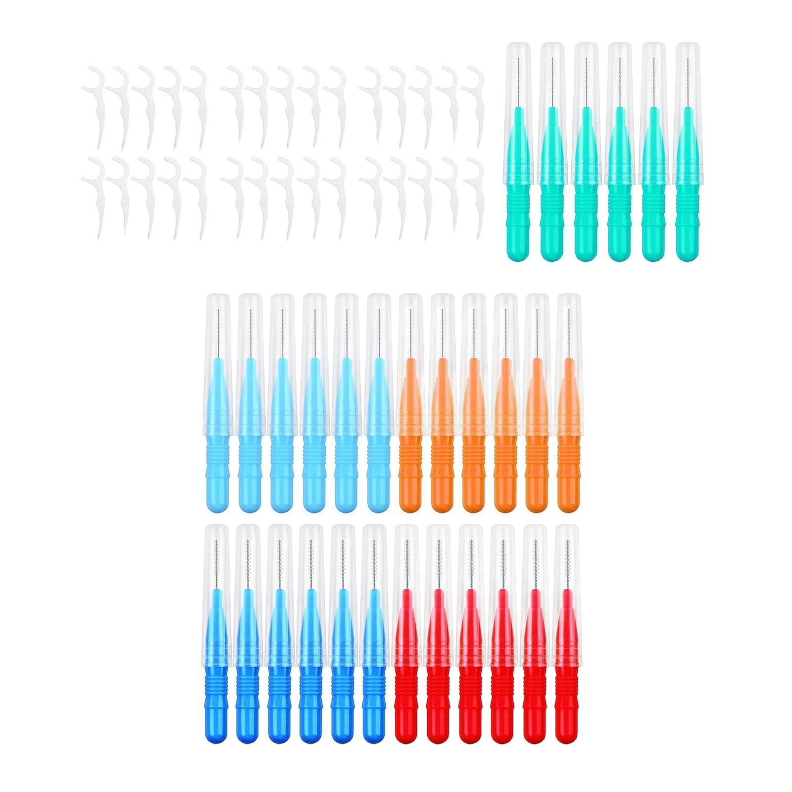 50 Pieces Interdental Brushes 2mm 2.5mm 3mm 30x Dental Floss Flossers