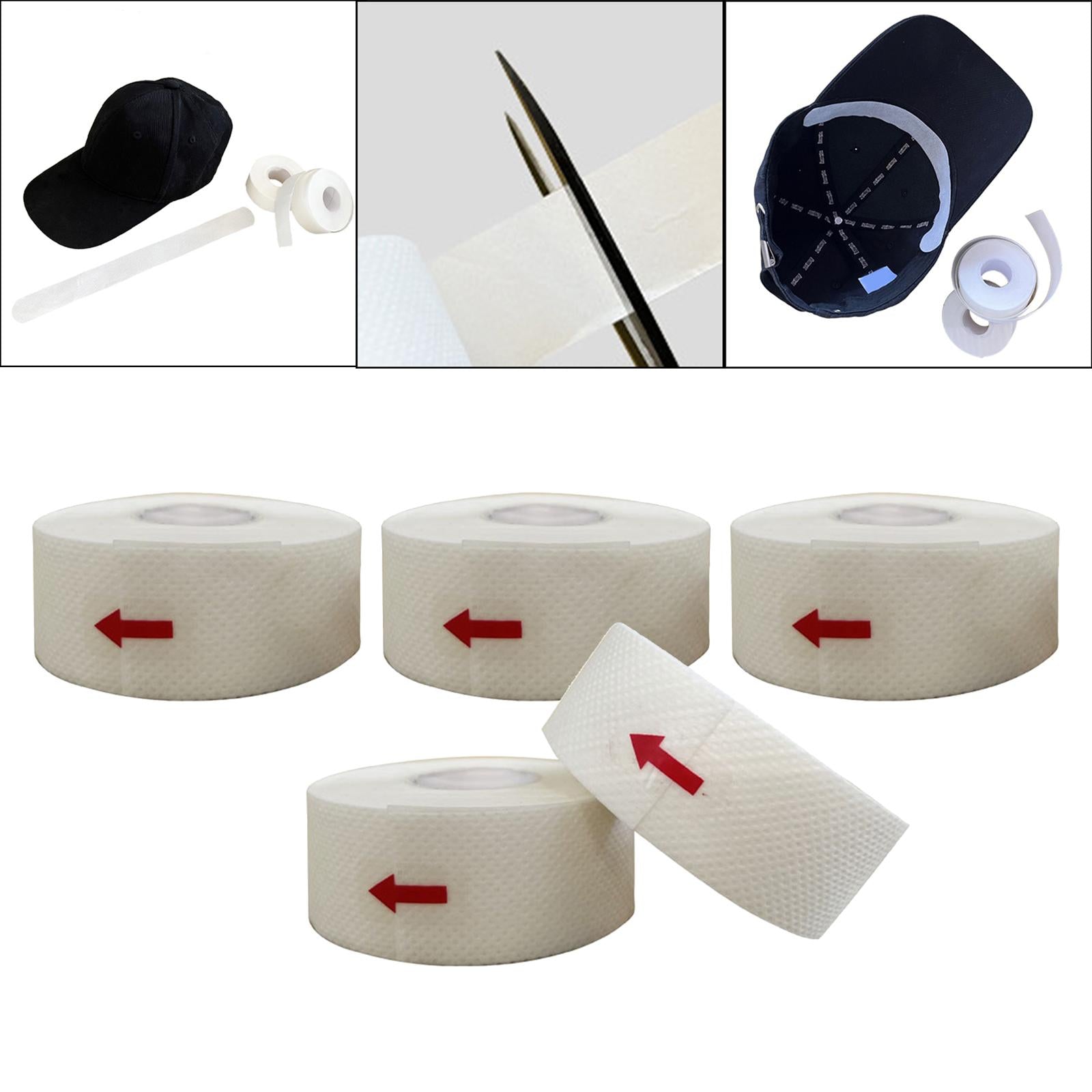 5 Roll Collar Protector Sweat Pads Self Adhesive White Disposable for Summer
