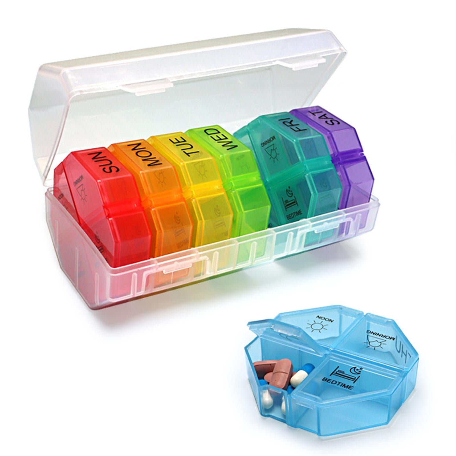 7 Days Pill Organizer 28 Grids Sealing Design Dust Proof Transparent
