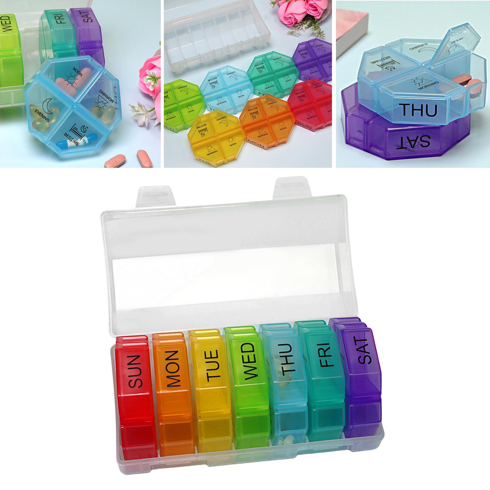7 Days Pill Organizer 28 Grids Sealing Design Dust Proof Transparent