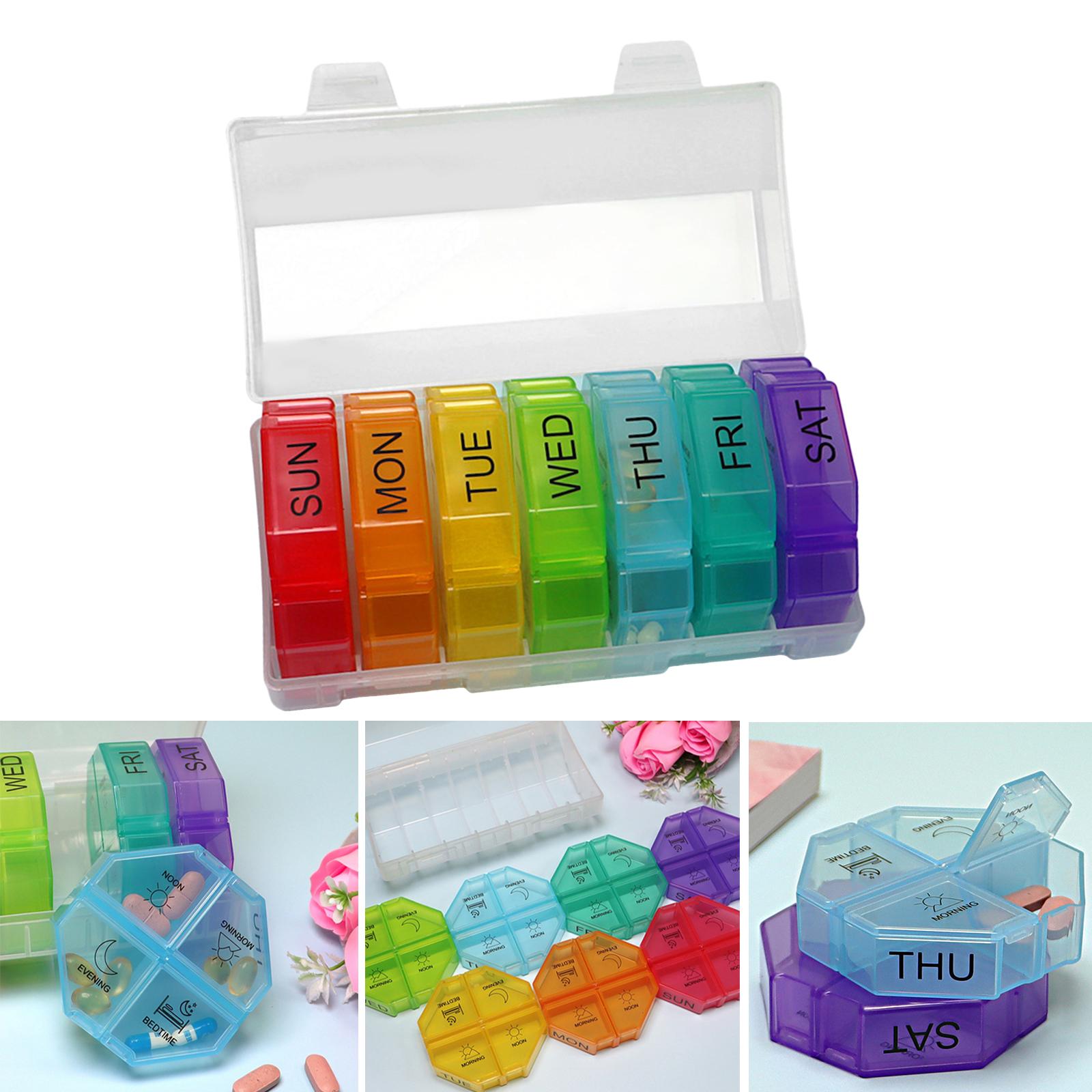 7 Days Pill Organizer 28 Grids Sealing Design Dust Proof Transparent