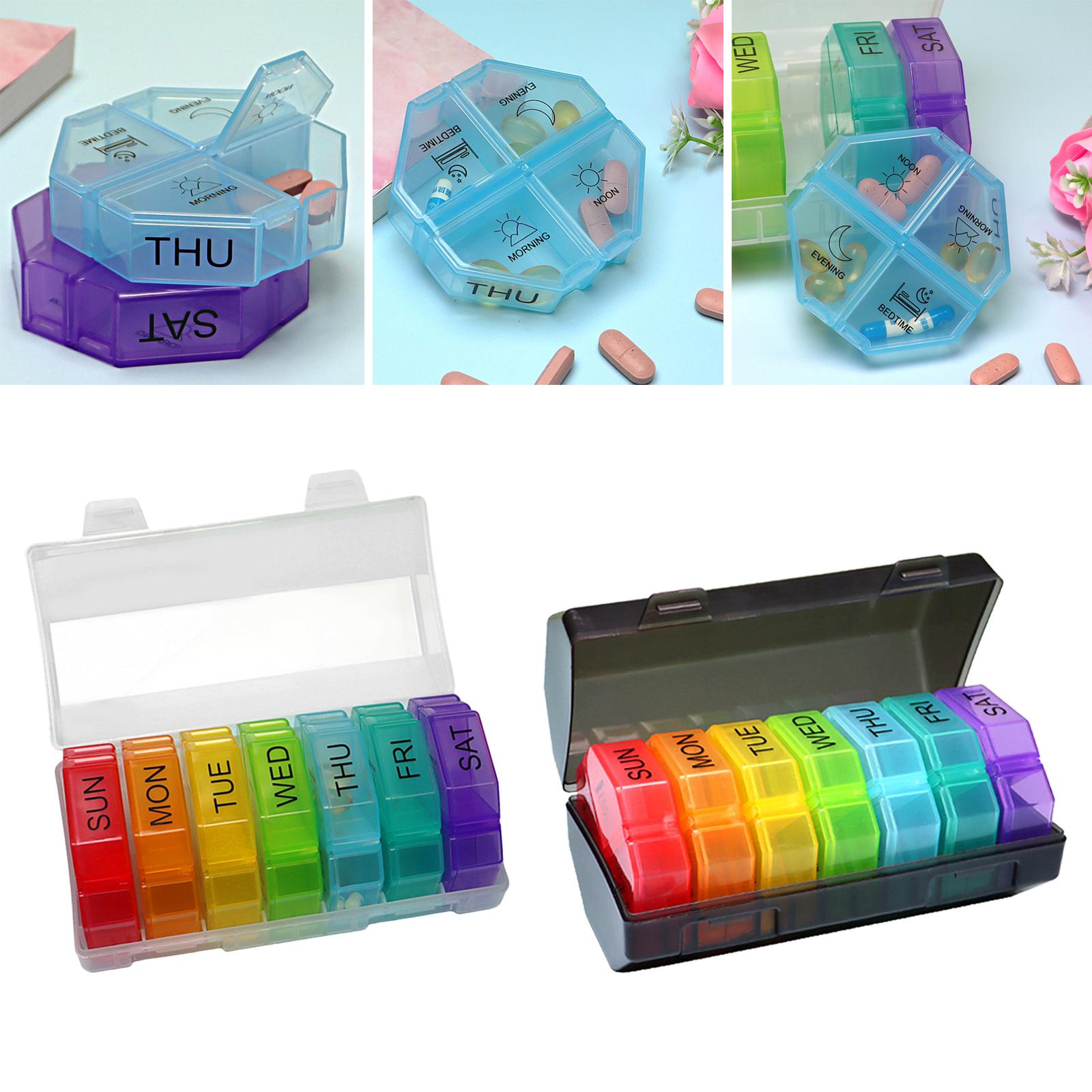 7 Days Pill Organizer 28 Grids Sealing Design Dust Proof Transparent