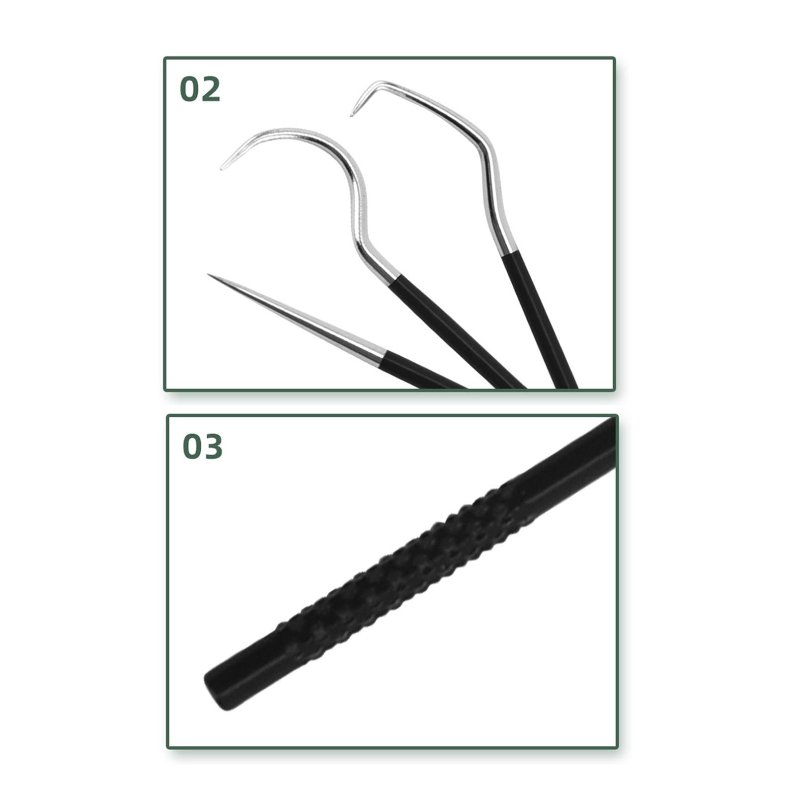 5Pcs Stainless Steel Toothpick Kit Oral Cleaning Kit for Outdoor Picnic Silver