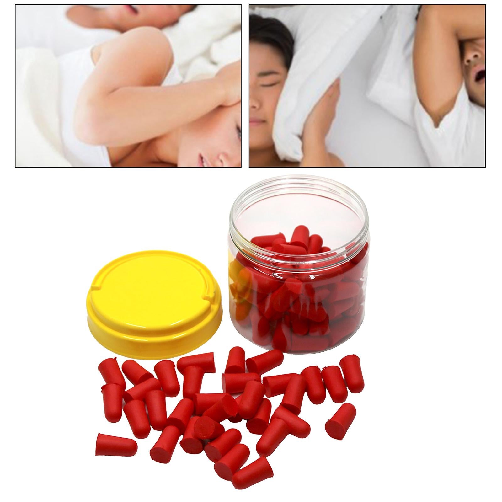50 Pair Ear Plugs for Sleeping Noise Reduction Foam Earplugs Red