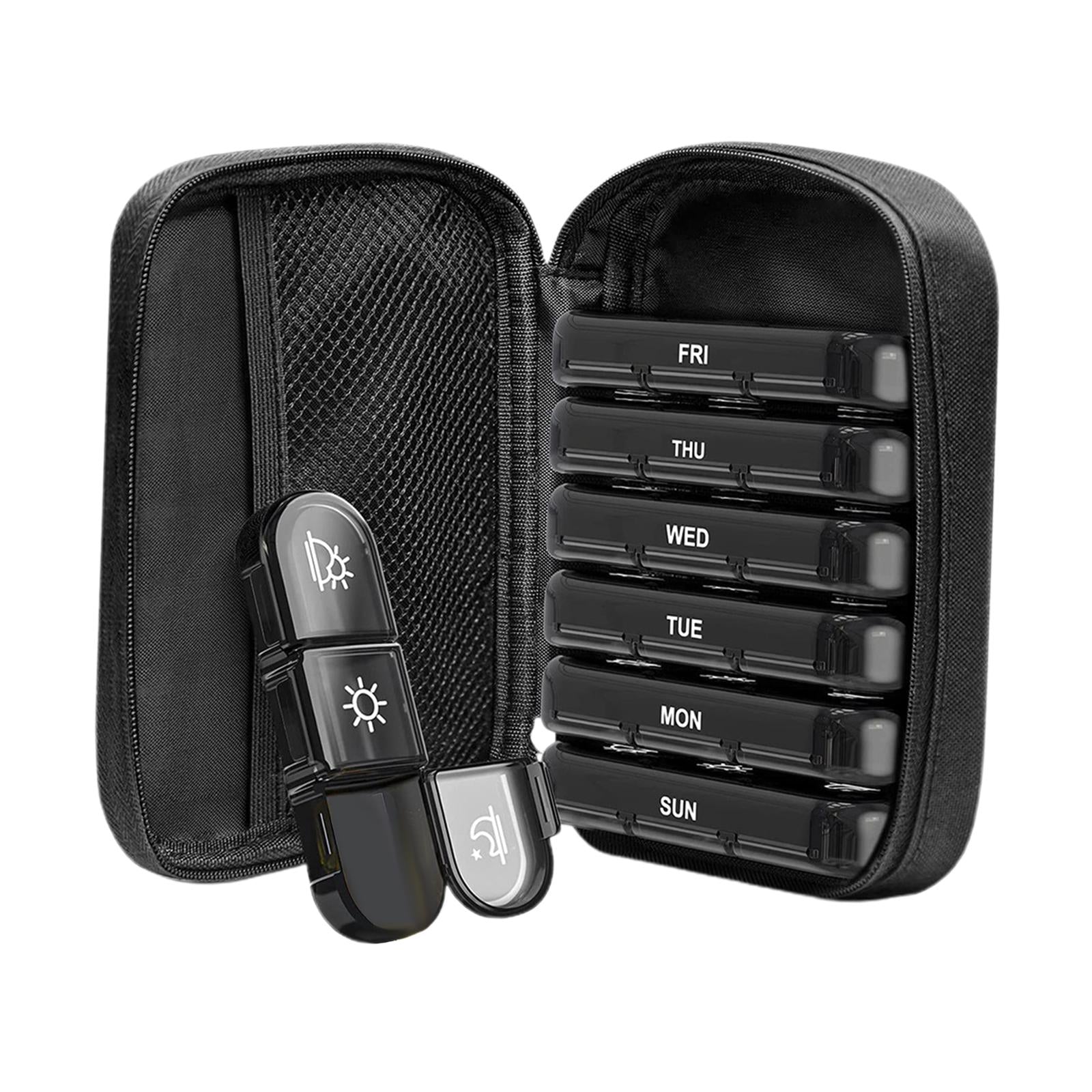 Portable Pill Cases with 7 Individual Pill Boxes 21 Grid Sealing Design