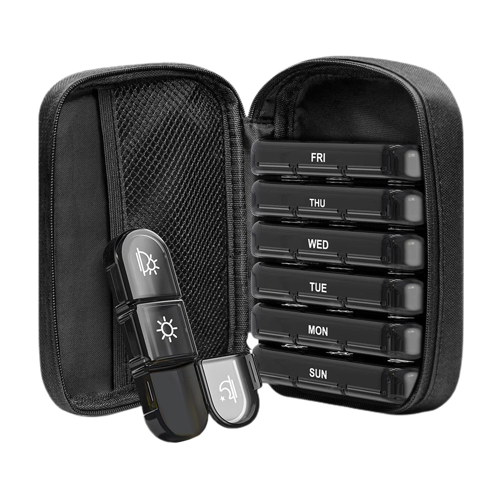 Portable Pill Cases with 7 Individual Pill Boxes 21 Grid Sealing Design