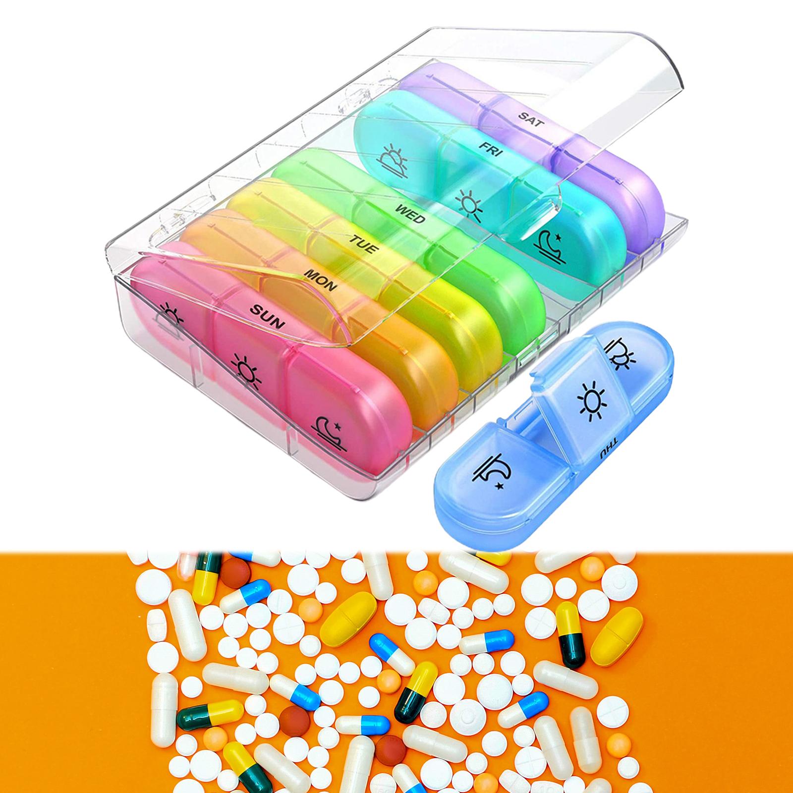Portable Weekly Pill Organizer Reminder