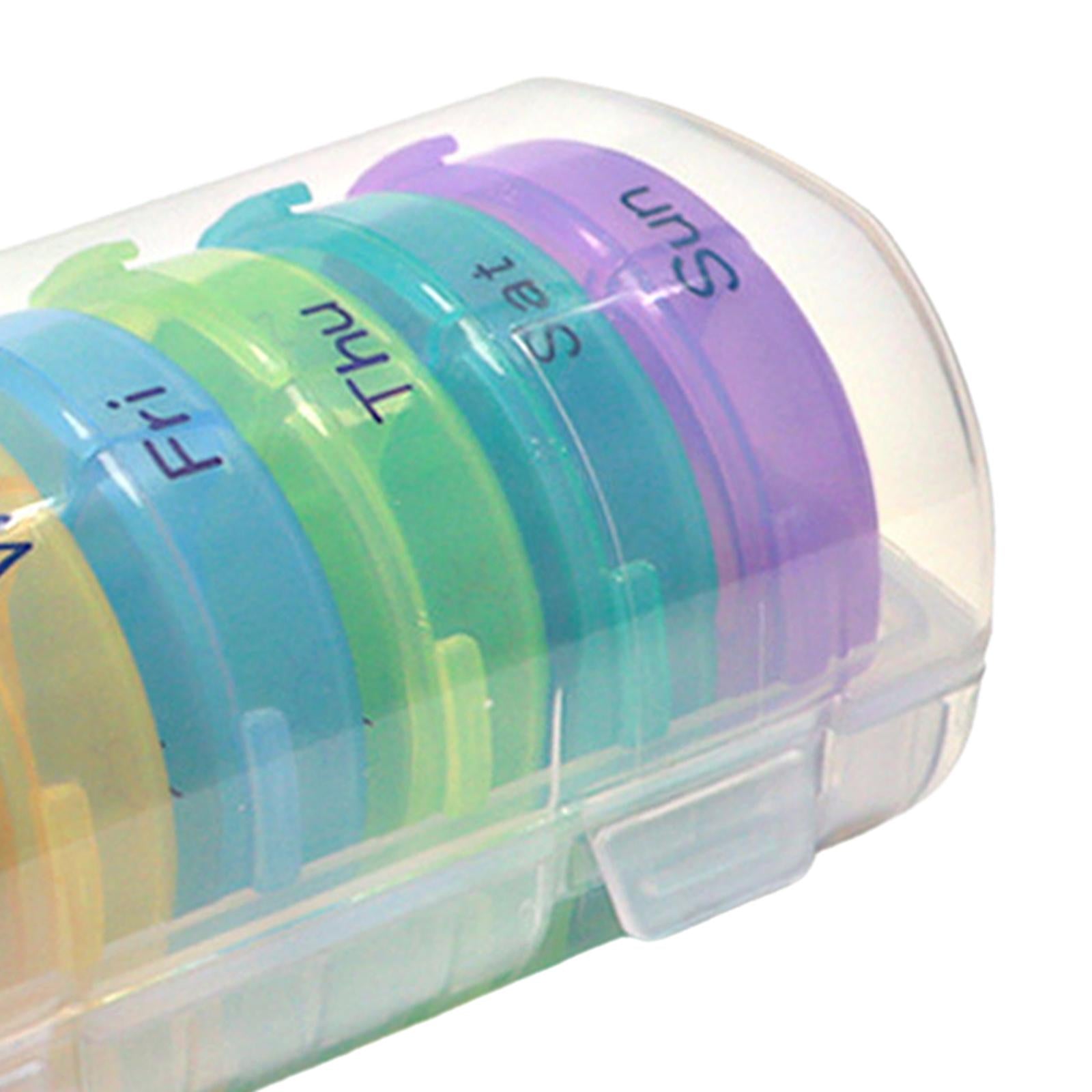 Pill Cases with 7 Individual Pill Boxes 21 Grids Sealing Transparent