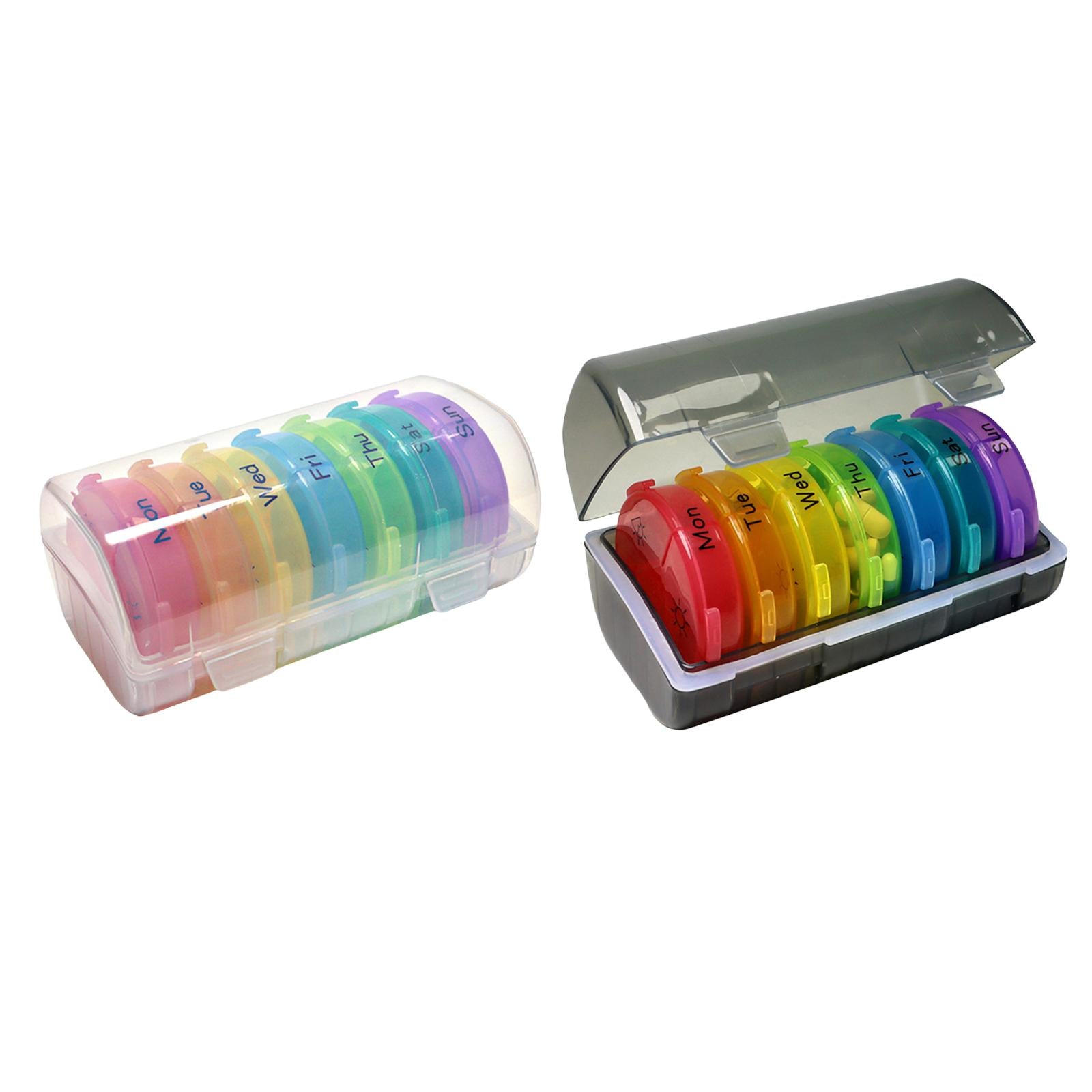 Pill Cases with 7 Individual Pill Boxes 21 Grids Sealing Transparent