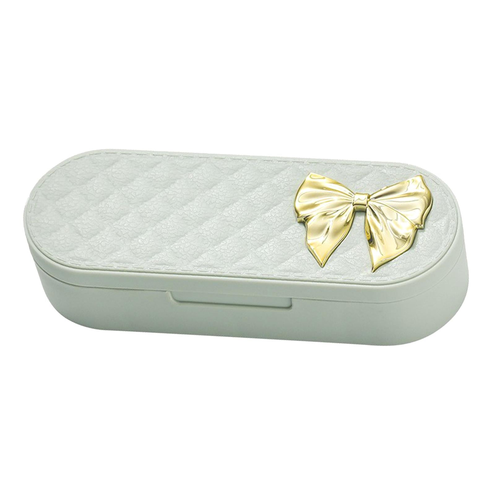 4 Grids Portable Pill Organizers Daily Work Traveling Pill Cases Holder Green