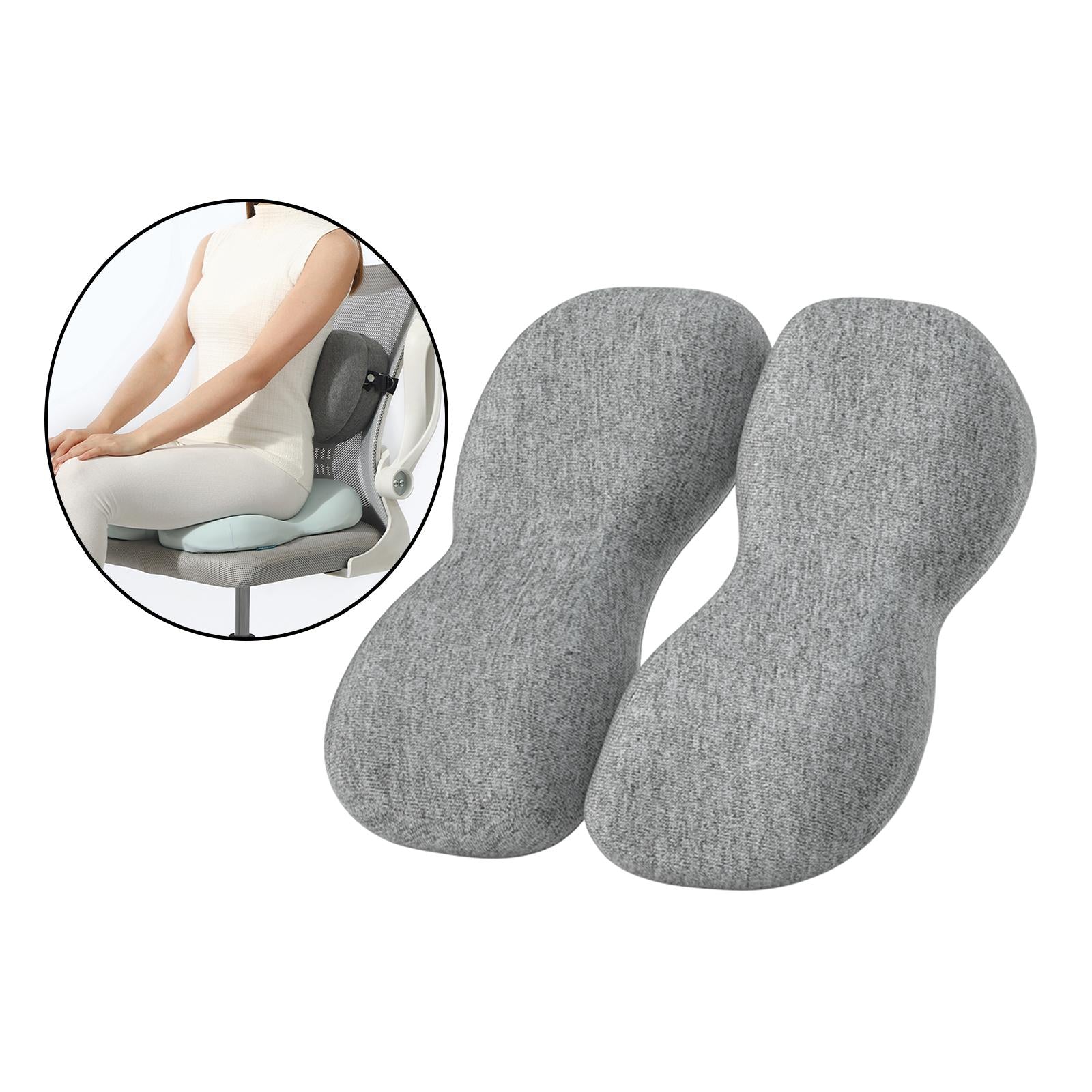 Back Seat Support Cushion Pillow Hip Waist Soft for Chairs Office Stools Dark Grey