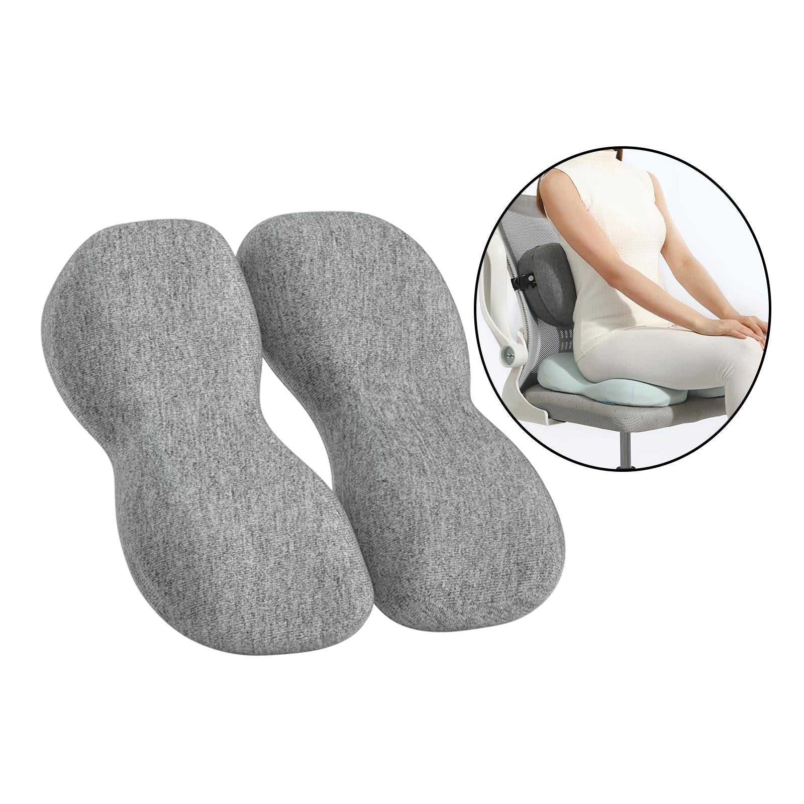 Back Seat Support Cushion Pillow Hip Waist Soft for Chairs Office Stools Dark Grey