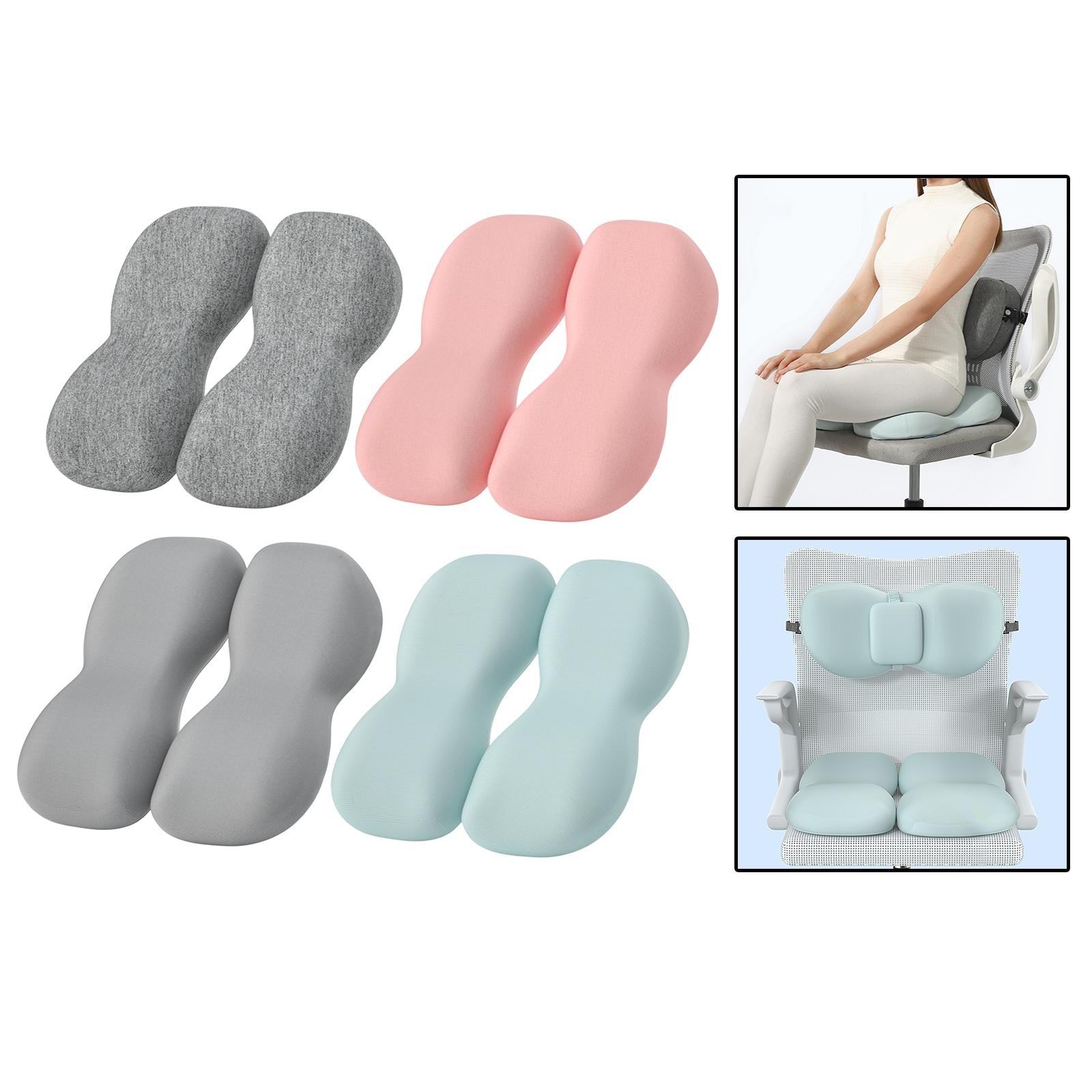 Back Seat Support Cushion Pillow Hip Waist Soft for Chairs Office Stools Dark Grey
