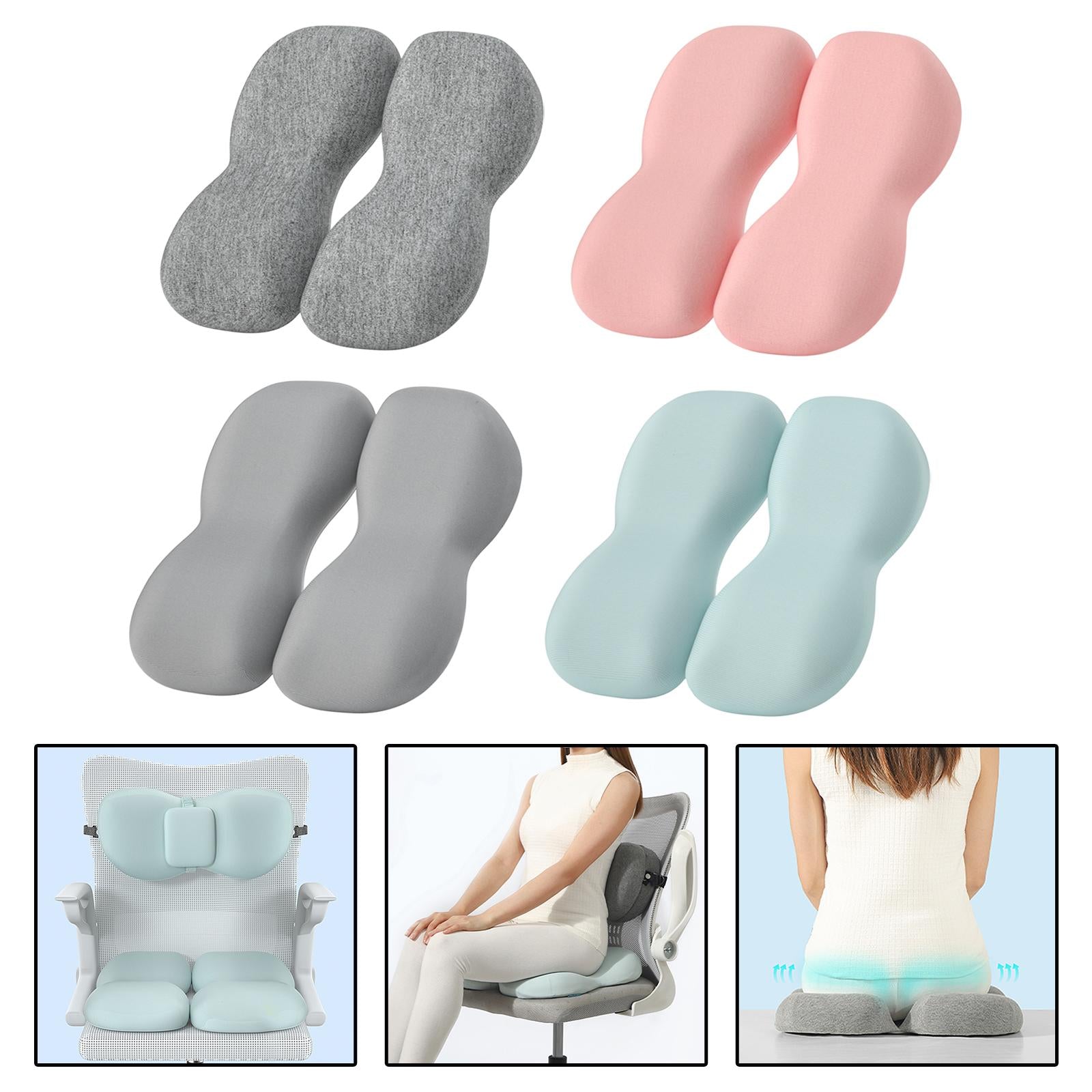 Back Seat Support Cushion Pillow Hip Waist Soft for Chairs Office Stools Dark Grey