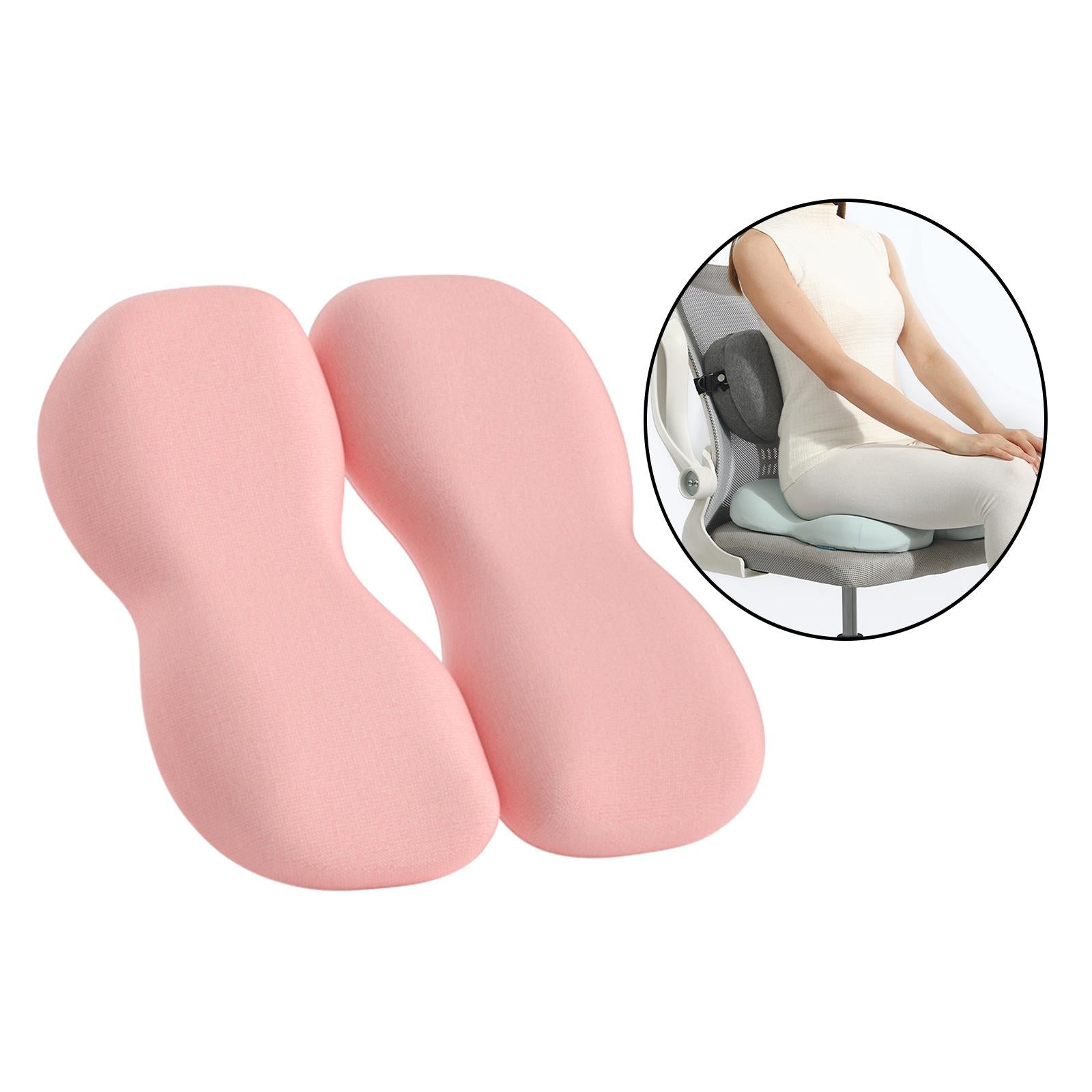 Back Seat Support Cushion Pillow Hip Waist Soft for Chairs Office Stools Pink