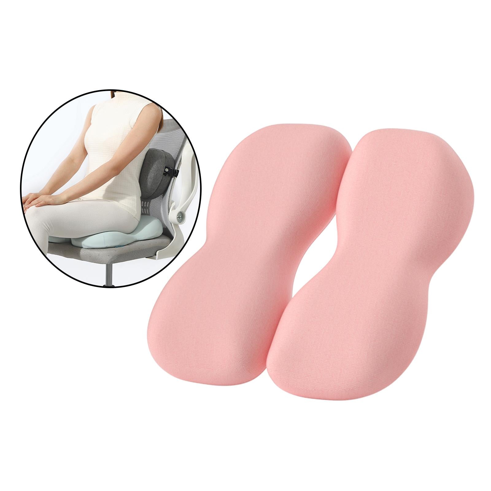 Back Seat Support Cushion Pillow Hip Waist Soft for Chairs Office Stools Pink