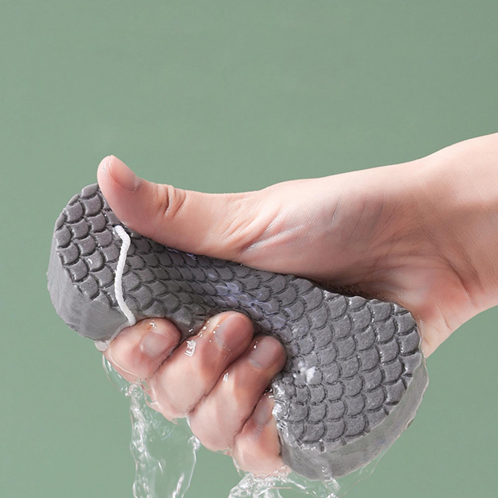 Dead Skin Remover Showering Sponge Reusable Exfoliating Bath Sponge Gray