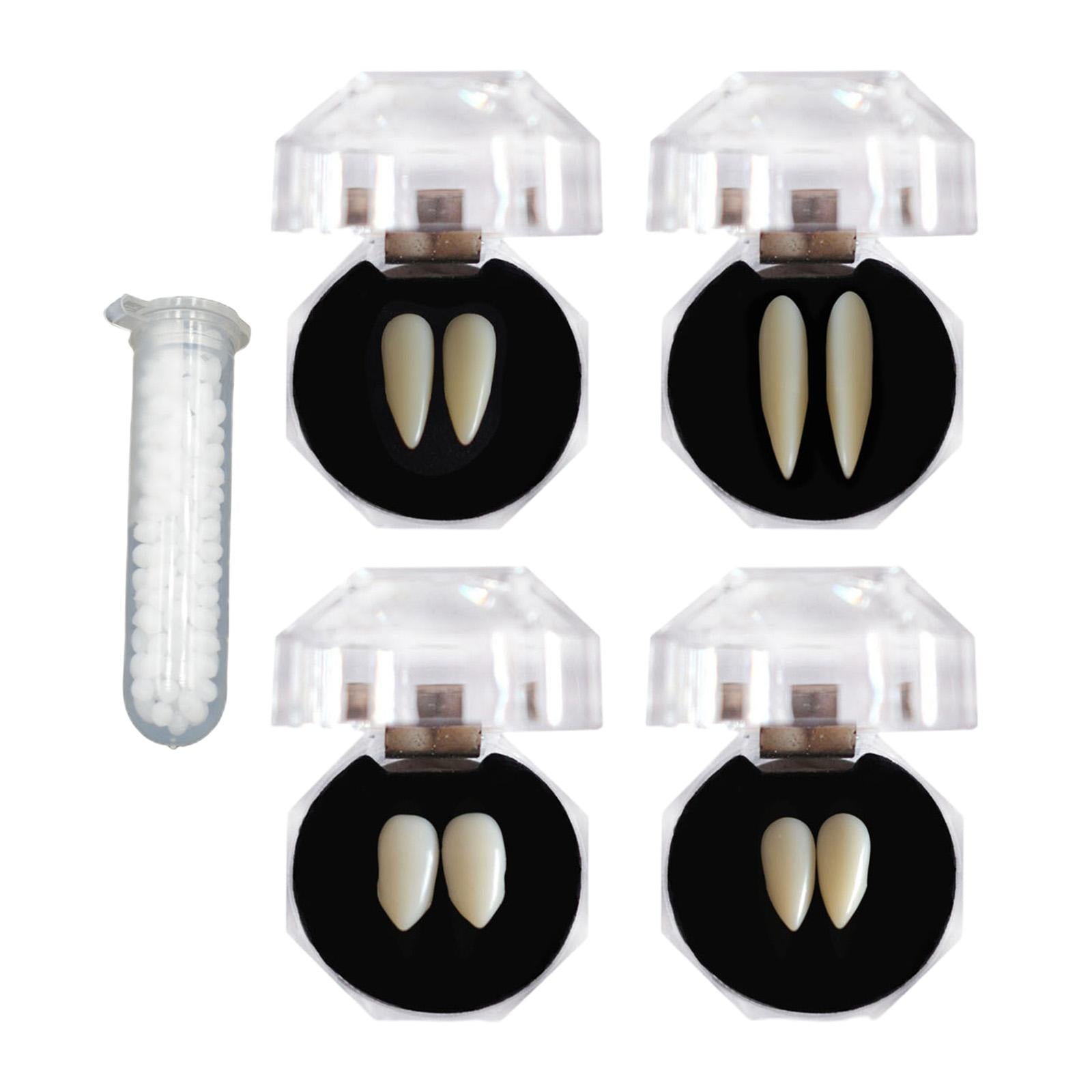 4 Pairs Fangs Dentures Fangs Cosplay Costume Accessory Halloween