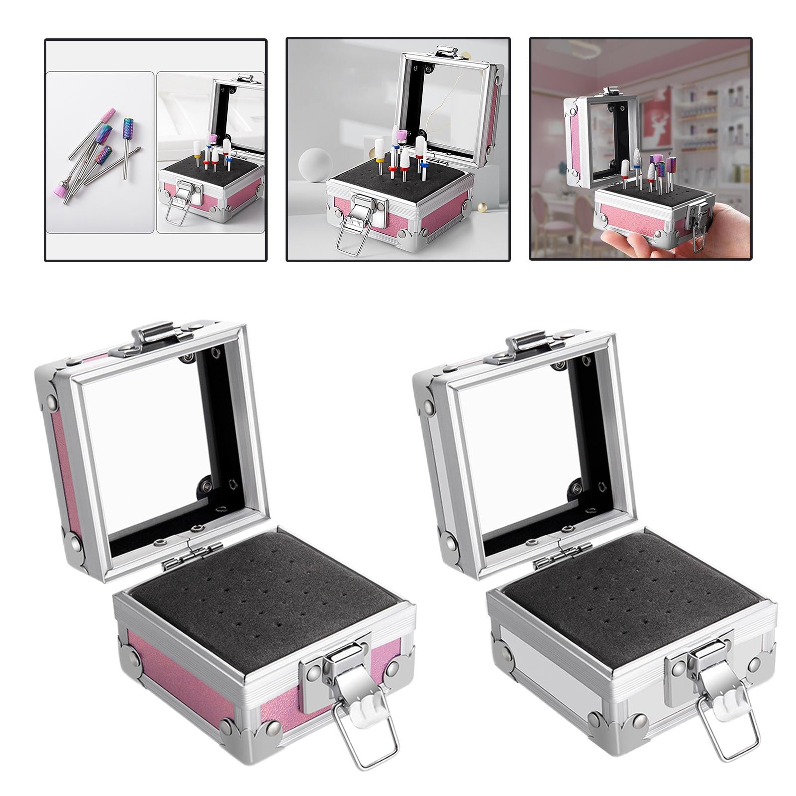 25 Holes Nail Drill Bits Holder Professional Accs for Household Beauty Silver