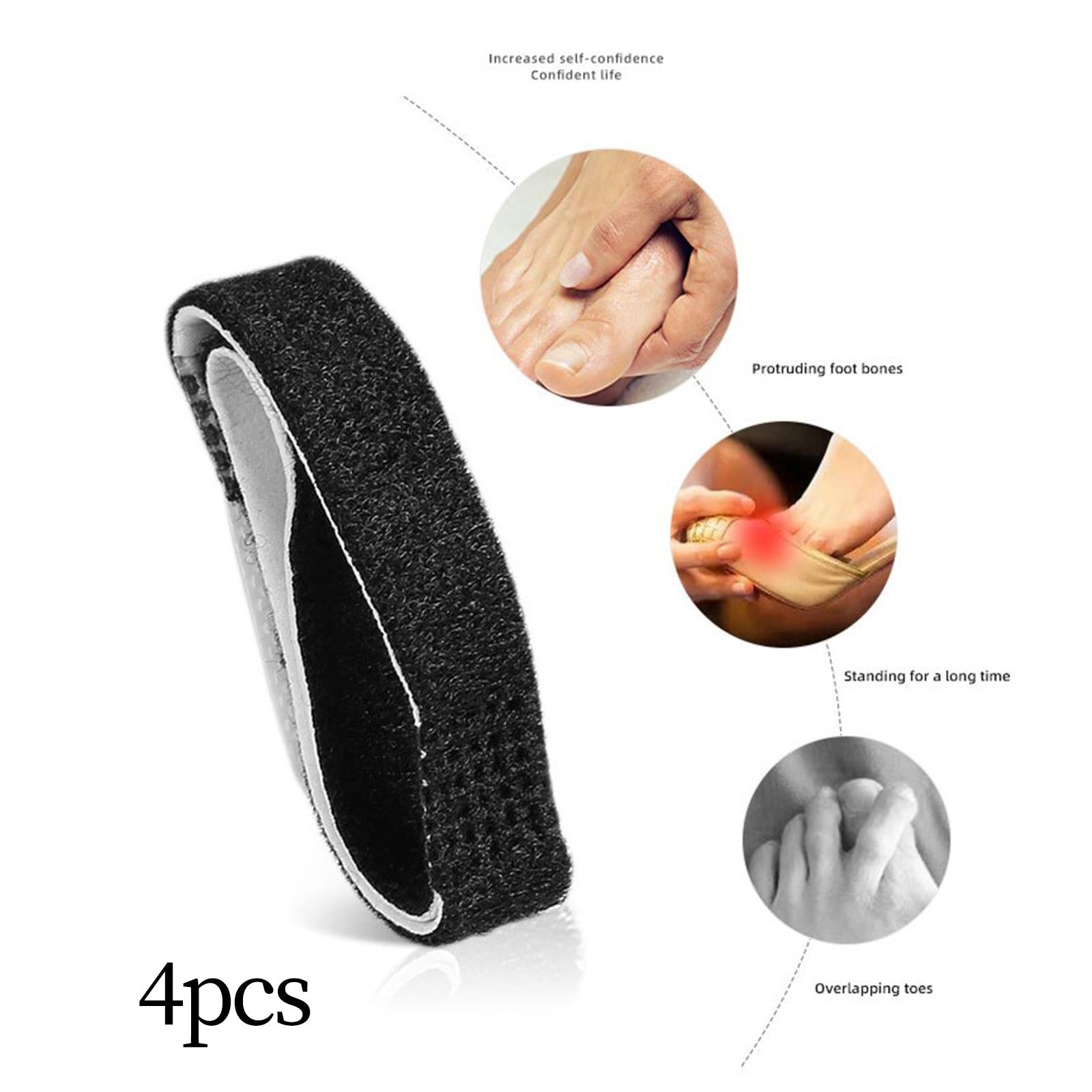 4x Hammer Toe Wraps Toe Straighteners Elasticity Cushioned Bandages for Men