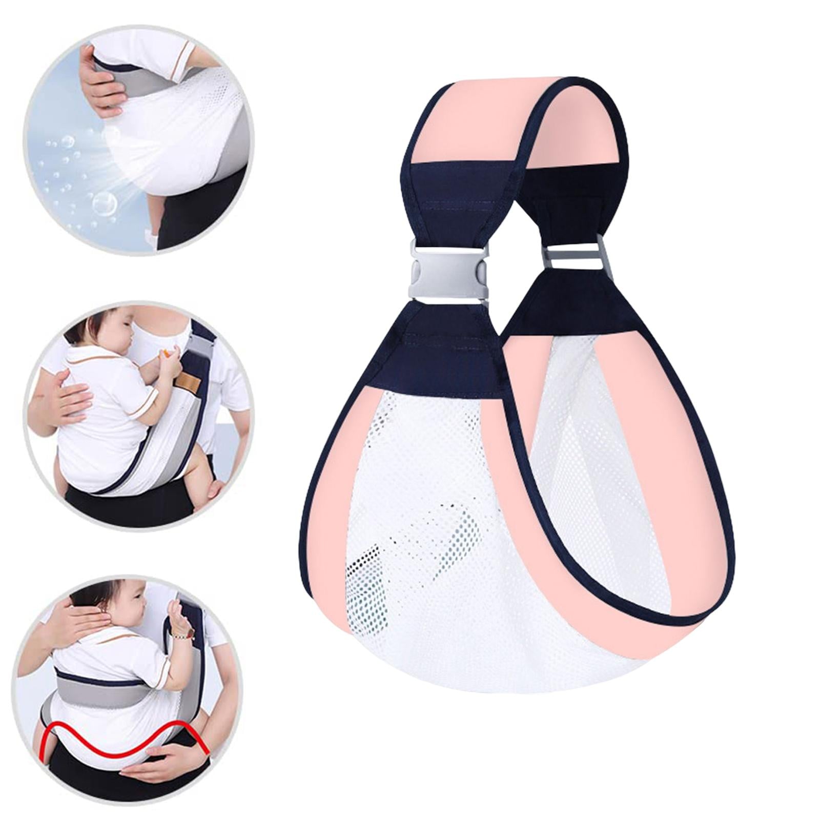 Baby Carrier Infant Carrier Slings Adjustable Sturdy Mesh Infant Wrap Pink