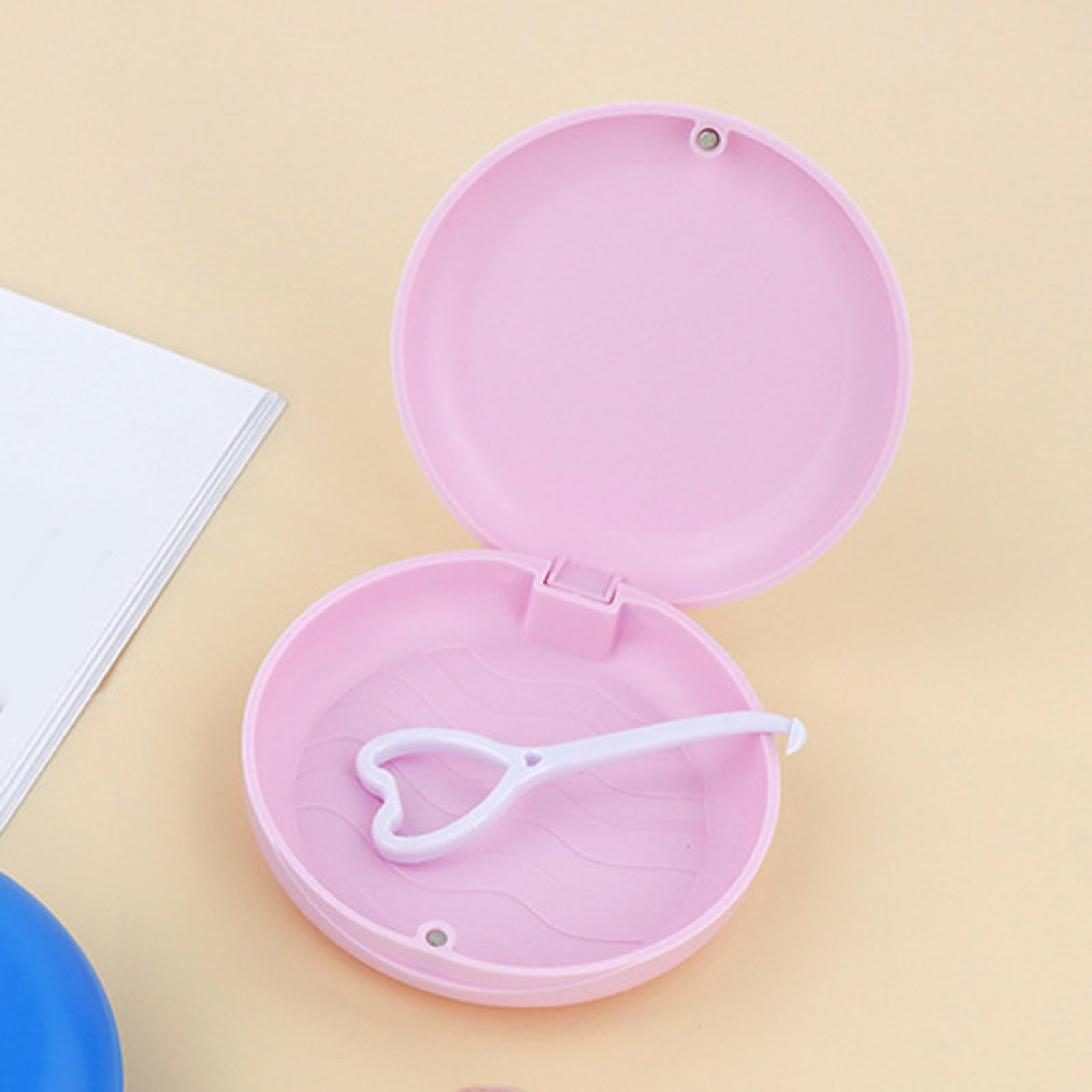 Portable Retainer Case Oral Organizer Durable Dentures Storage Boxes pink