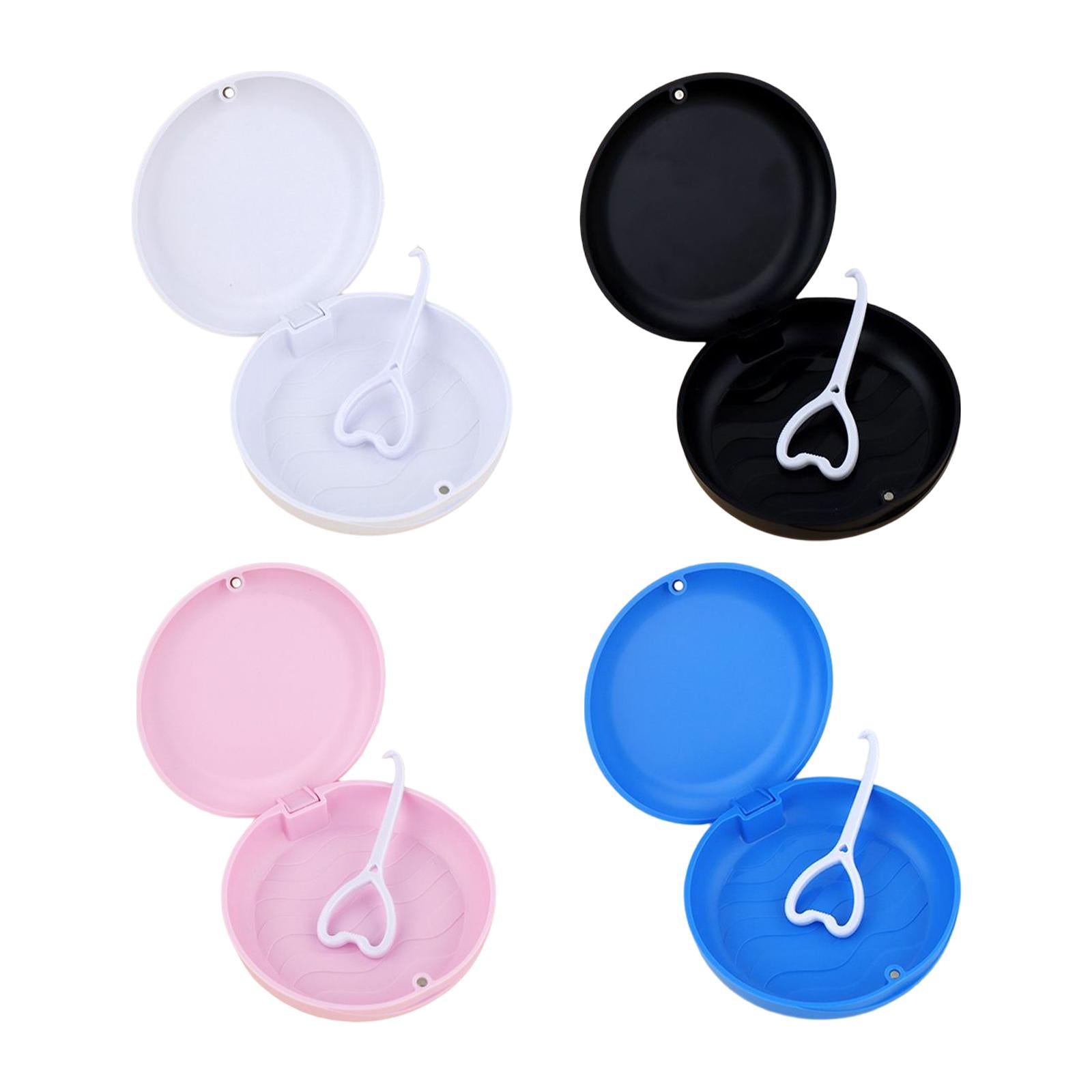 Portable Retainer Case Oral Organizer Durable Dentures Storage Boxes pink
