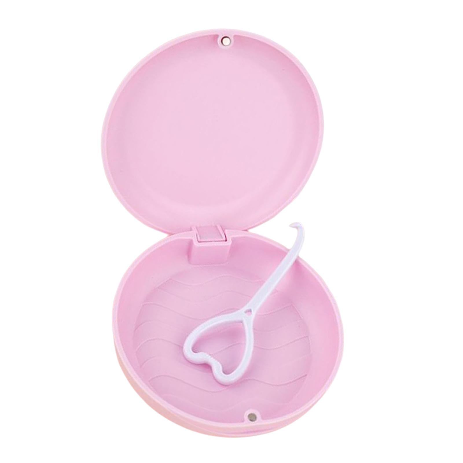 Portable Retainer Case Oral Organizer Durable Dentures Storage Boxes pink