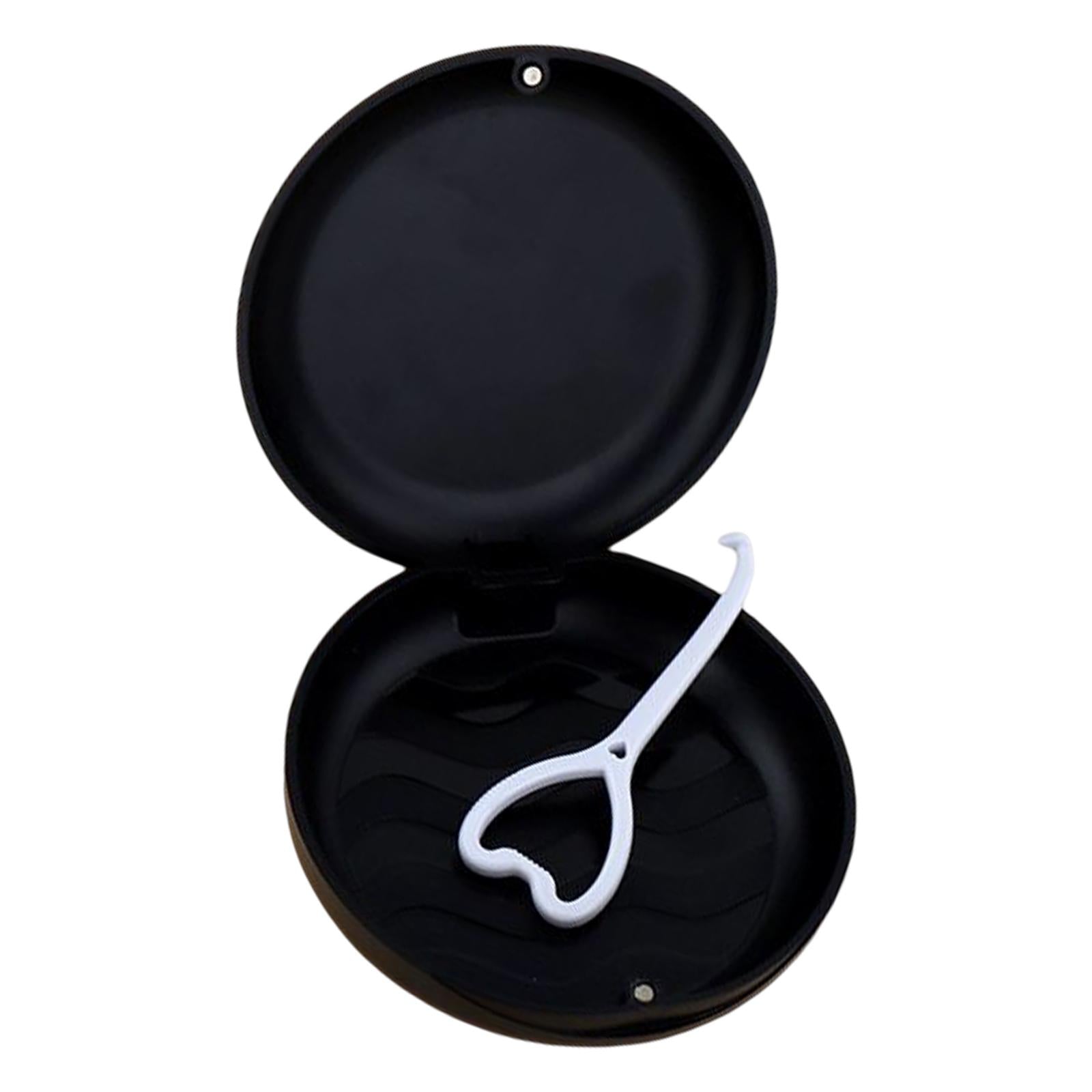 Portable Retainer Case Oral Organizer Durable Dentures Storage Boxes black