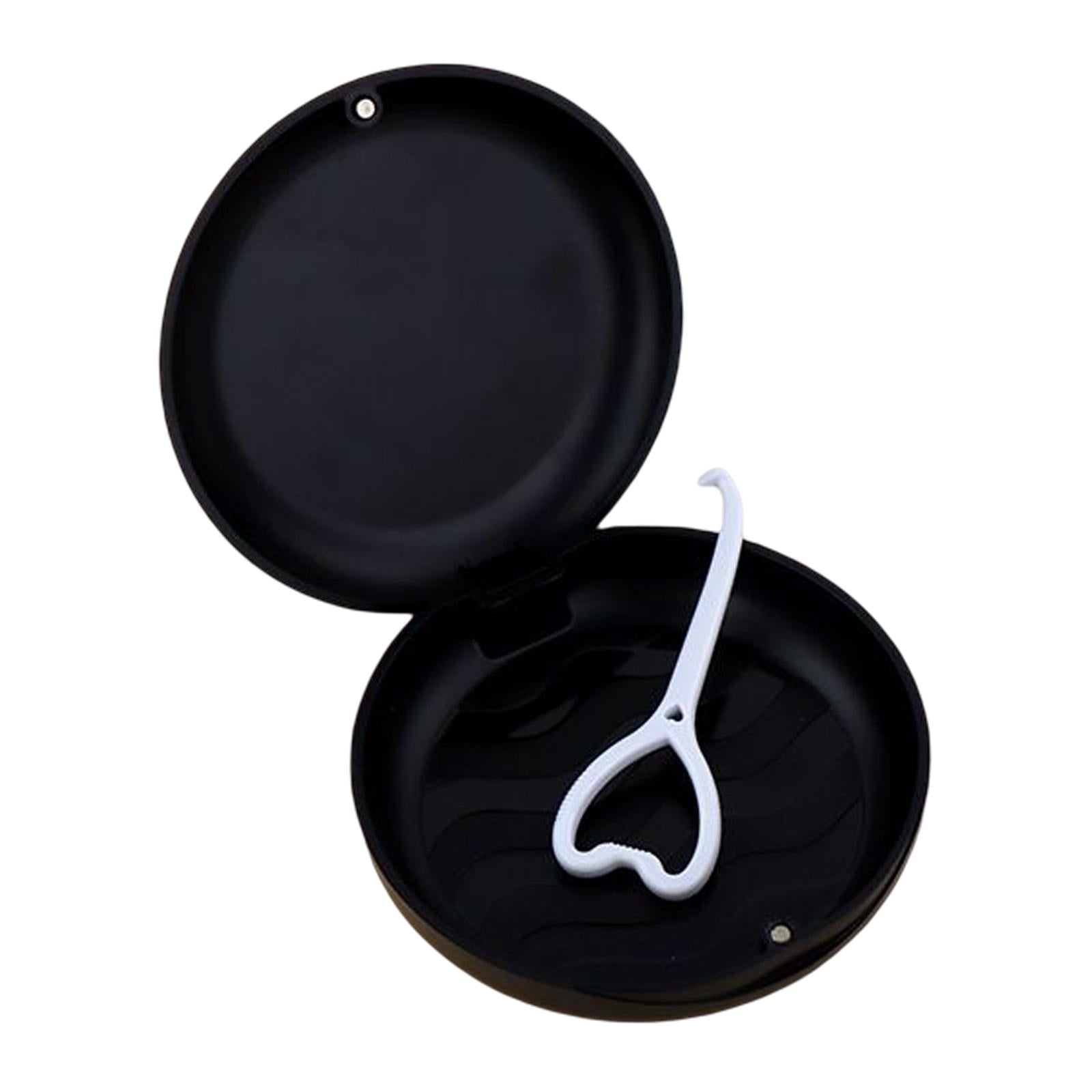 Portable Retainer Case Oral Organizer Durable Dentures Storage Boxes black