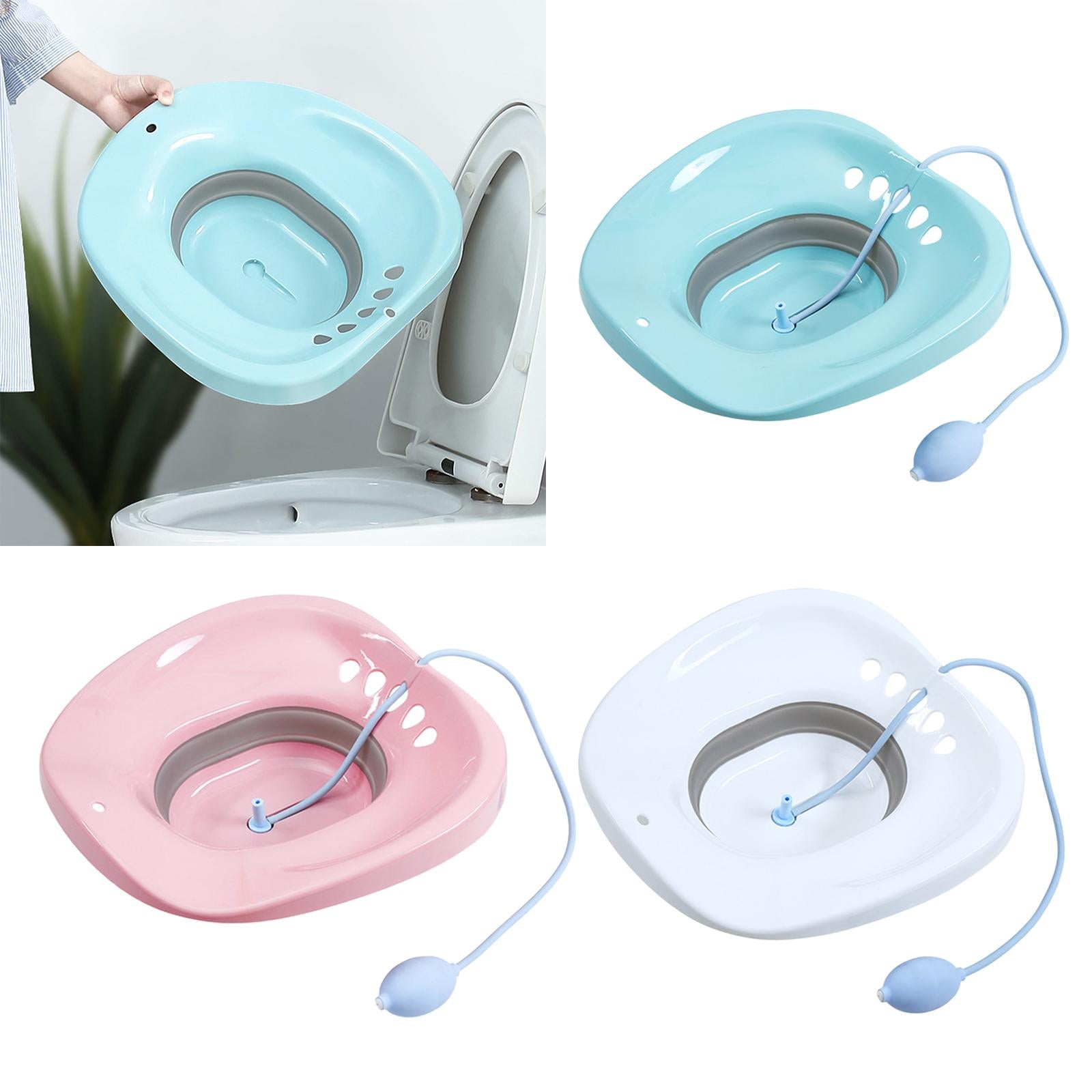 Sitz Bath for Toilet seat Squirter for Perineal Soaking Elderly Women Blue