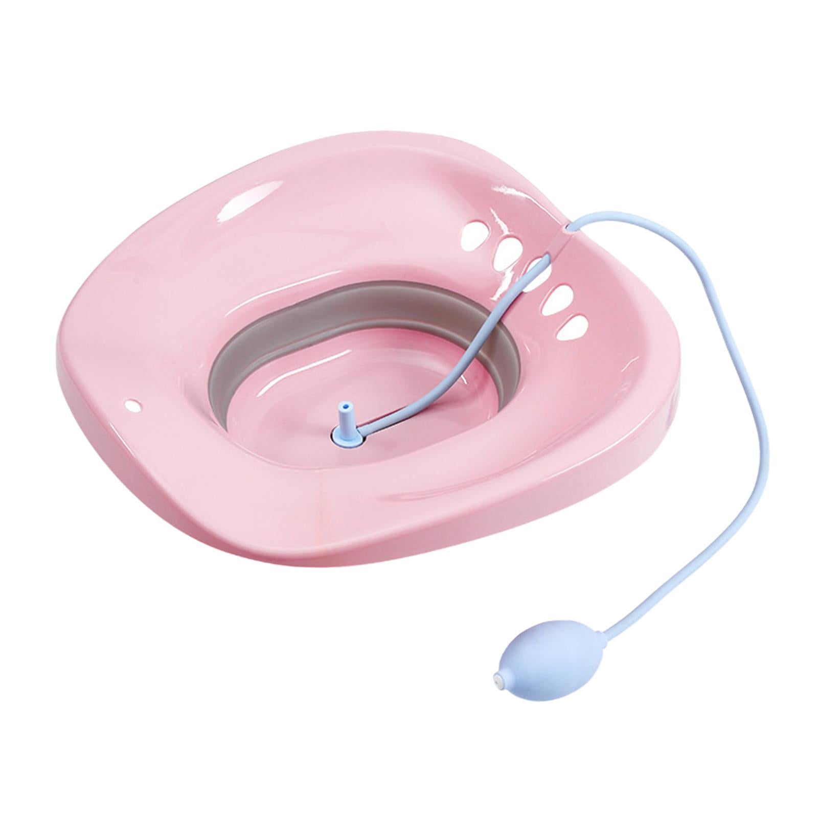 Sitz Bath for Toilet seat Squirter for Perineal Soaking Elderly Women Pink