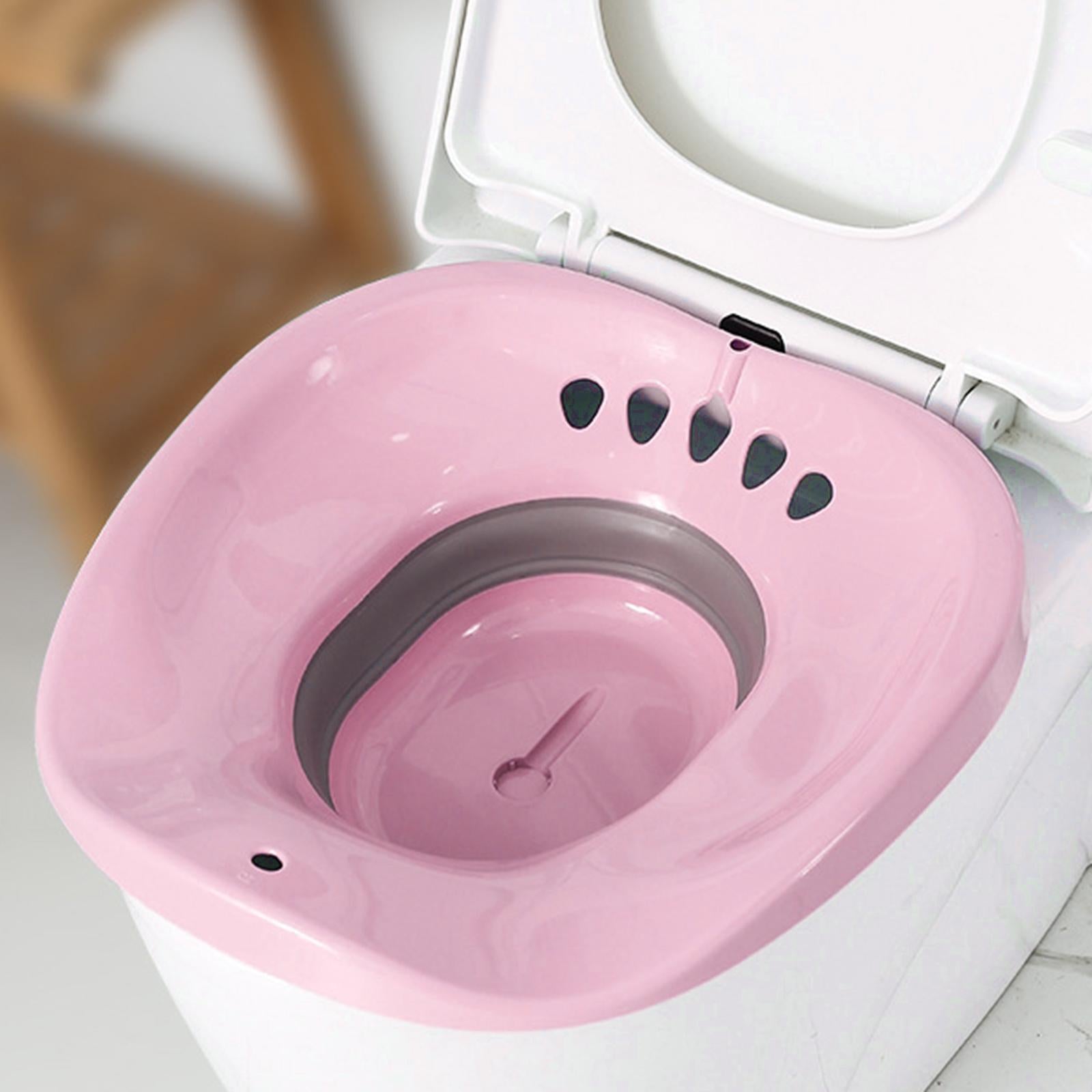 Sitz Bath for Toilet seat Squirter for Perineal Soaking Elderly Women Pink