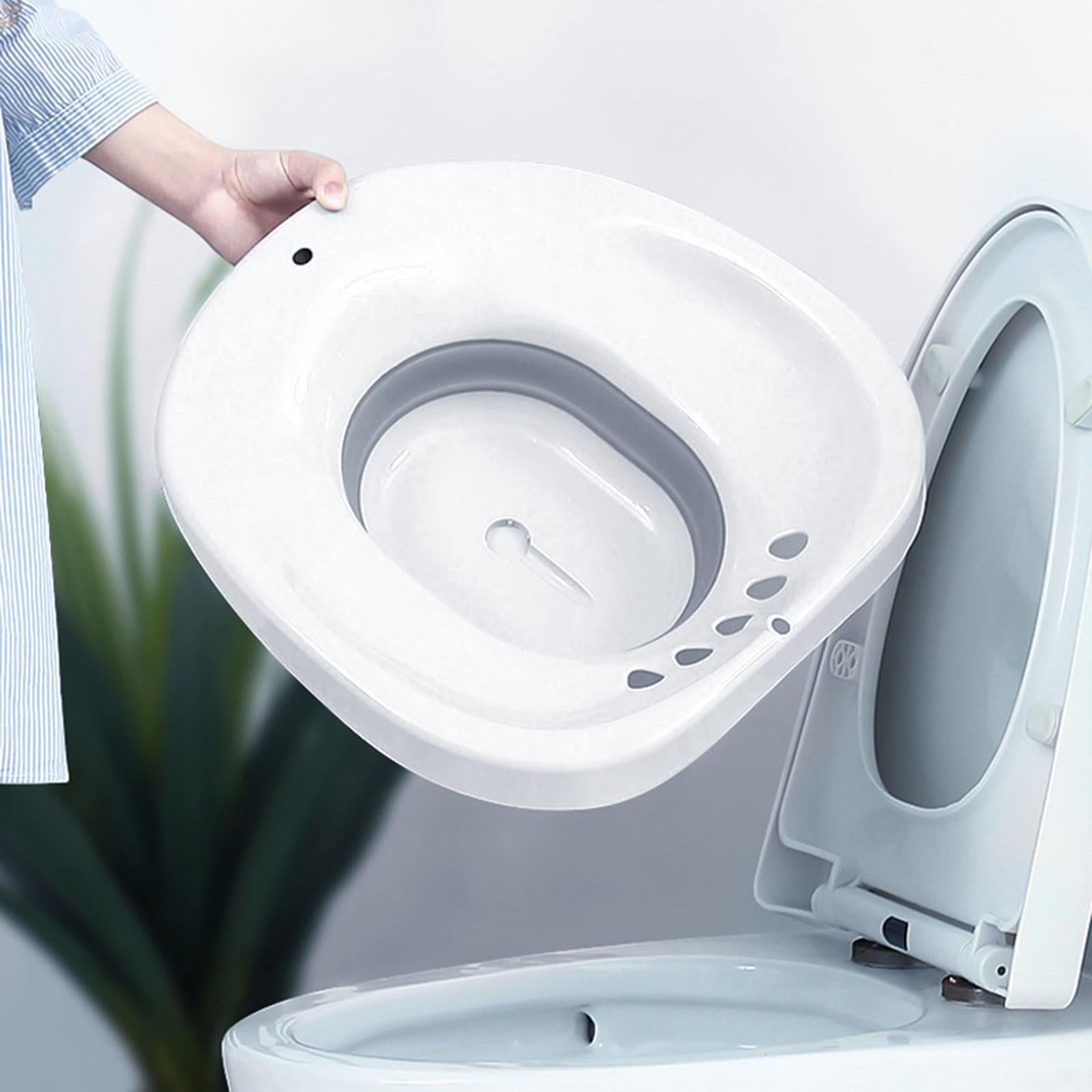 Sitz Bath for Toilet seat Squirter for Perineal Soaking Elderly Women White