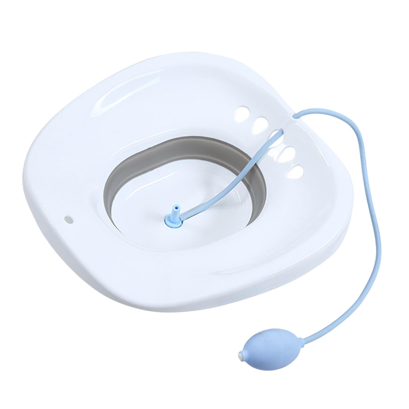 Sitz Bath for Toilet seat Squirter for Perineal Soaking Elderly Women White