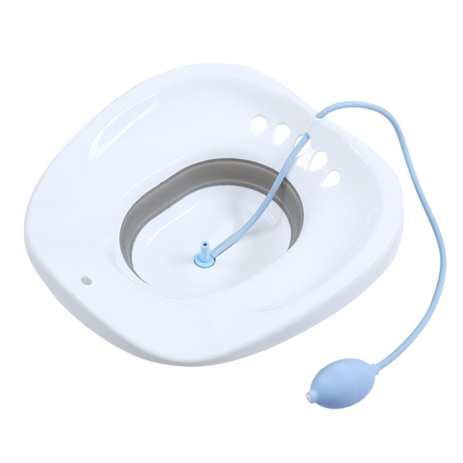Sitz Bath for Toilet seat Squirter for Perineal Soaking Elderly Women White