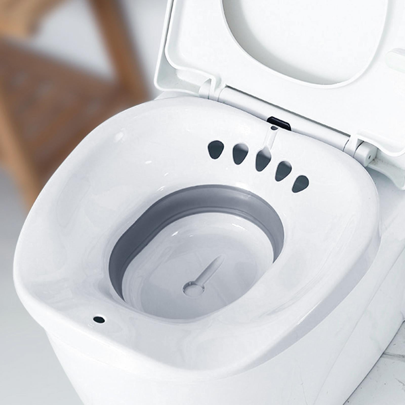 Sitz Bath for Toilet seat Squirter for Perineal Soaking Elderly Women White