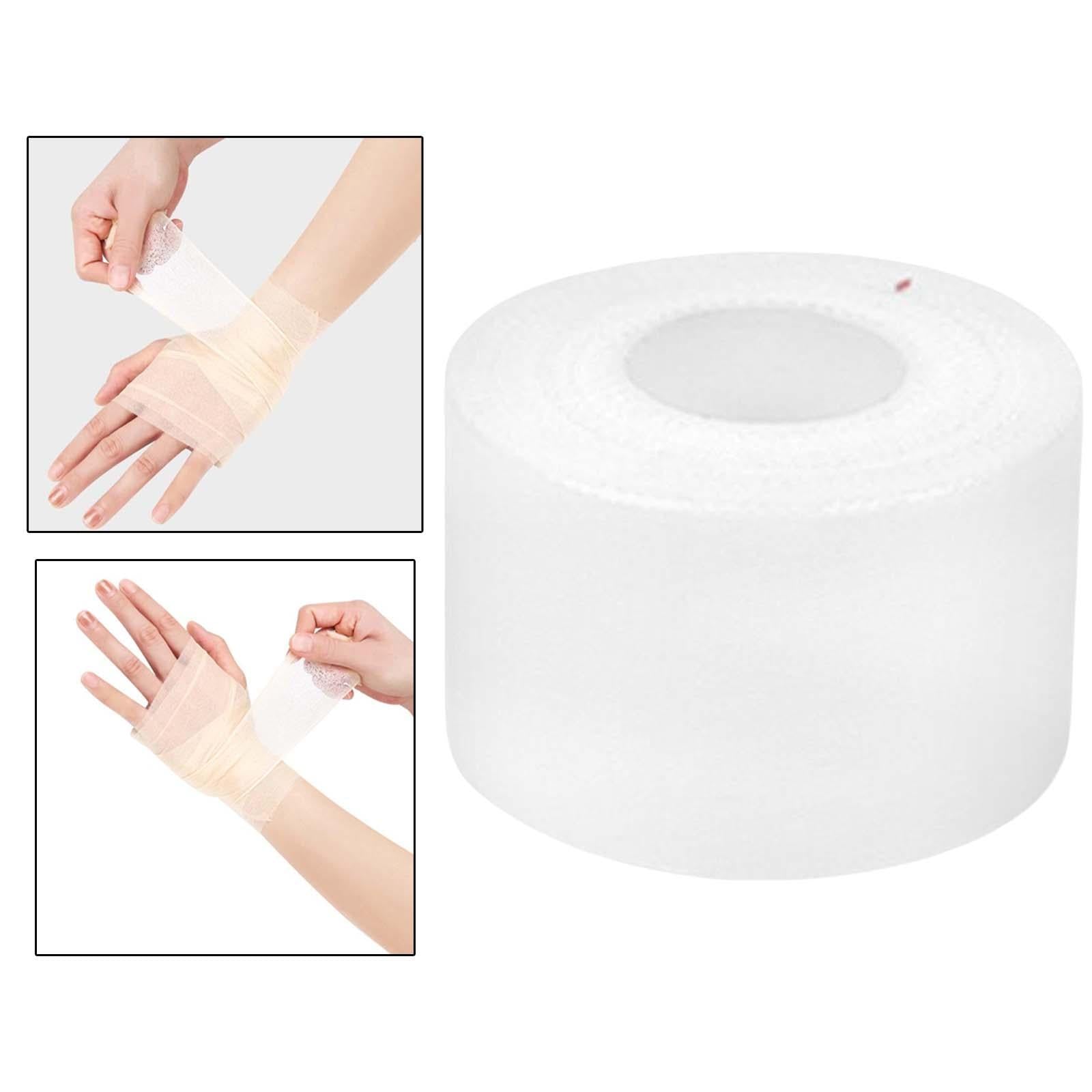 Sports Bandage Wrap Breathable Self Adhesive Elastic for Hands Knee Wrist 2.5cm Width White