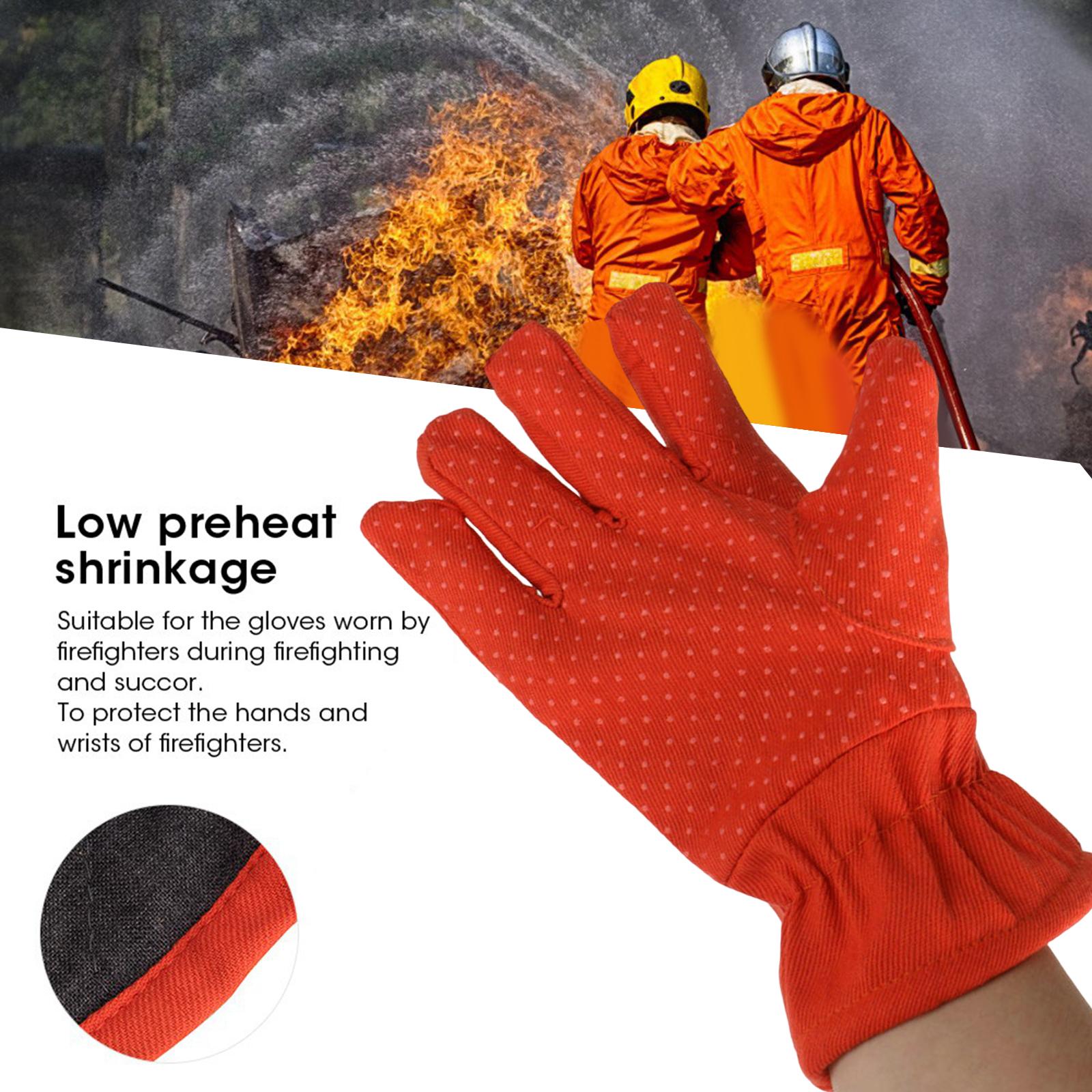 2 Pieces Orange Firefighting Gloves Anti Static Work Glove for Men and Women