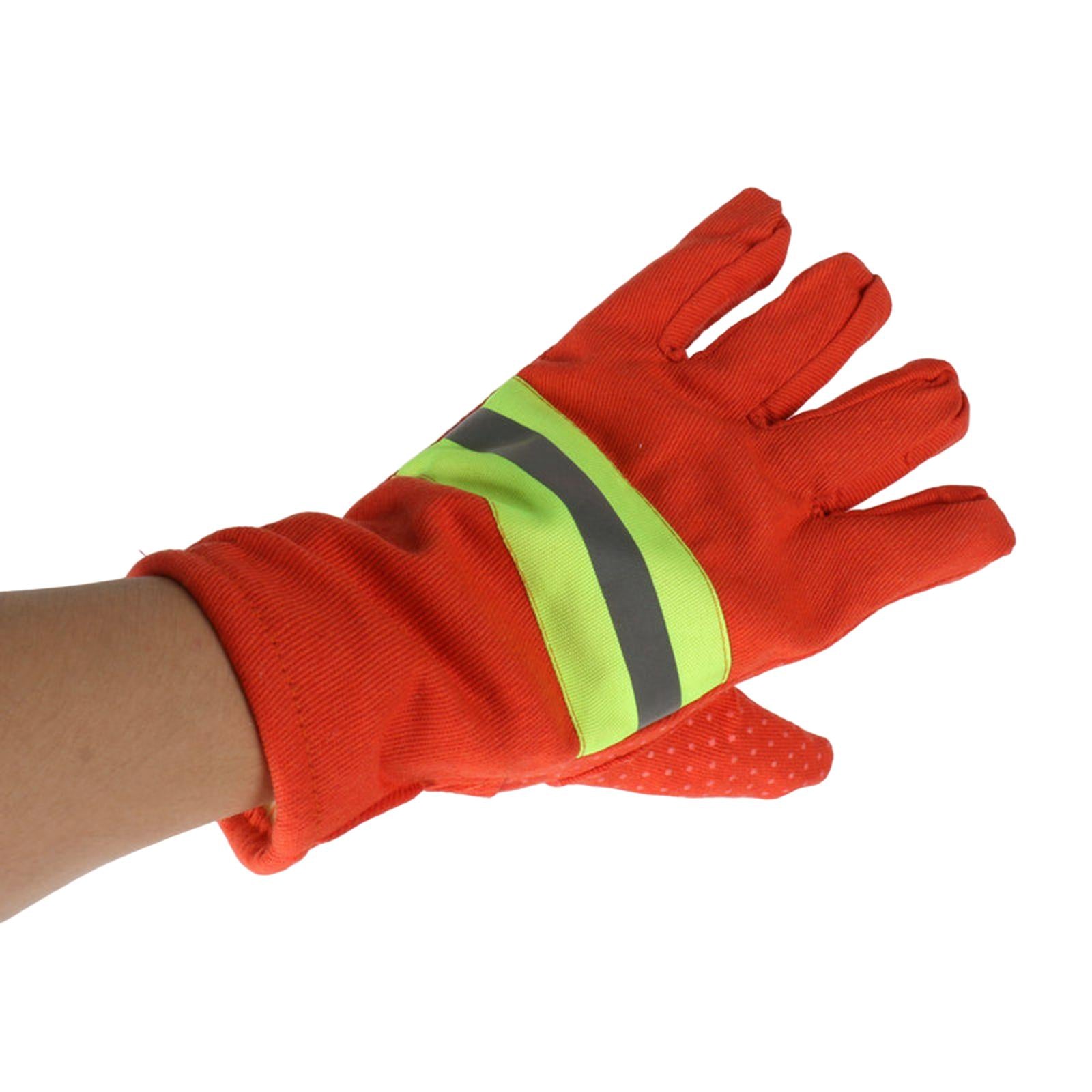 2 Pieces Orange Firefighting Gloves Anti Static Work Glove for Men and Women
