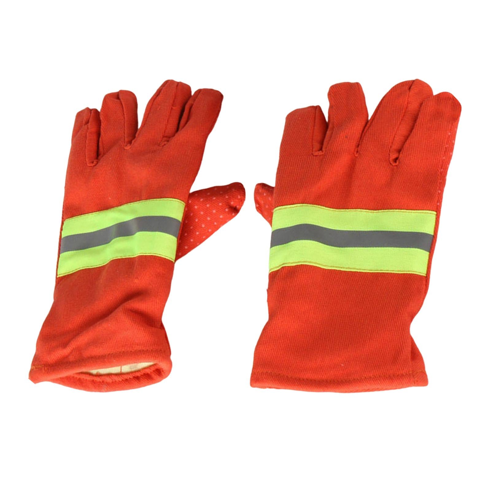 2 Pieces Orange Firefighting Gloves Anti Static Work Glove for Men and Women