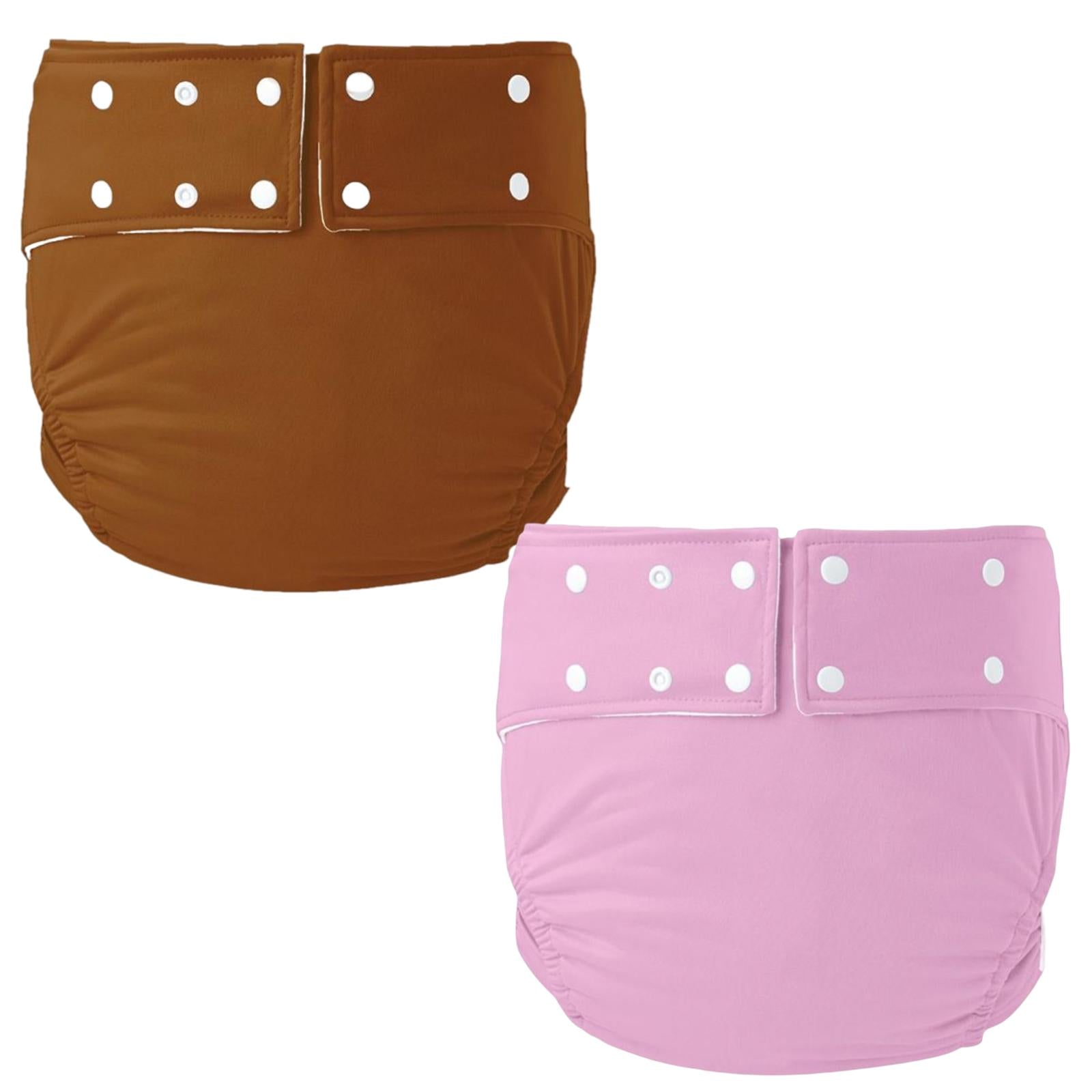 Leakproof Adult Cloth Diapers Against Incontinence for Elderly Seniors Brown