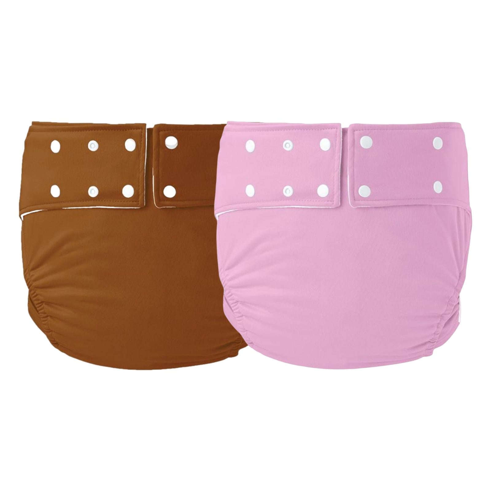 Leakproof Adult Cloth Diapers Against Incontinence for Elderly Seniors Brown